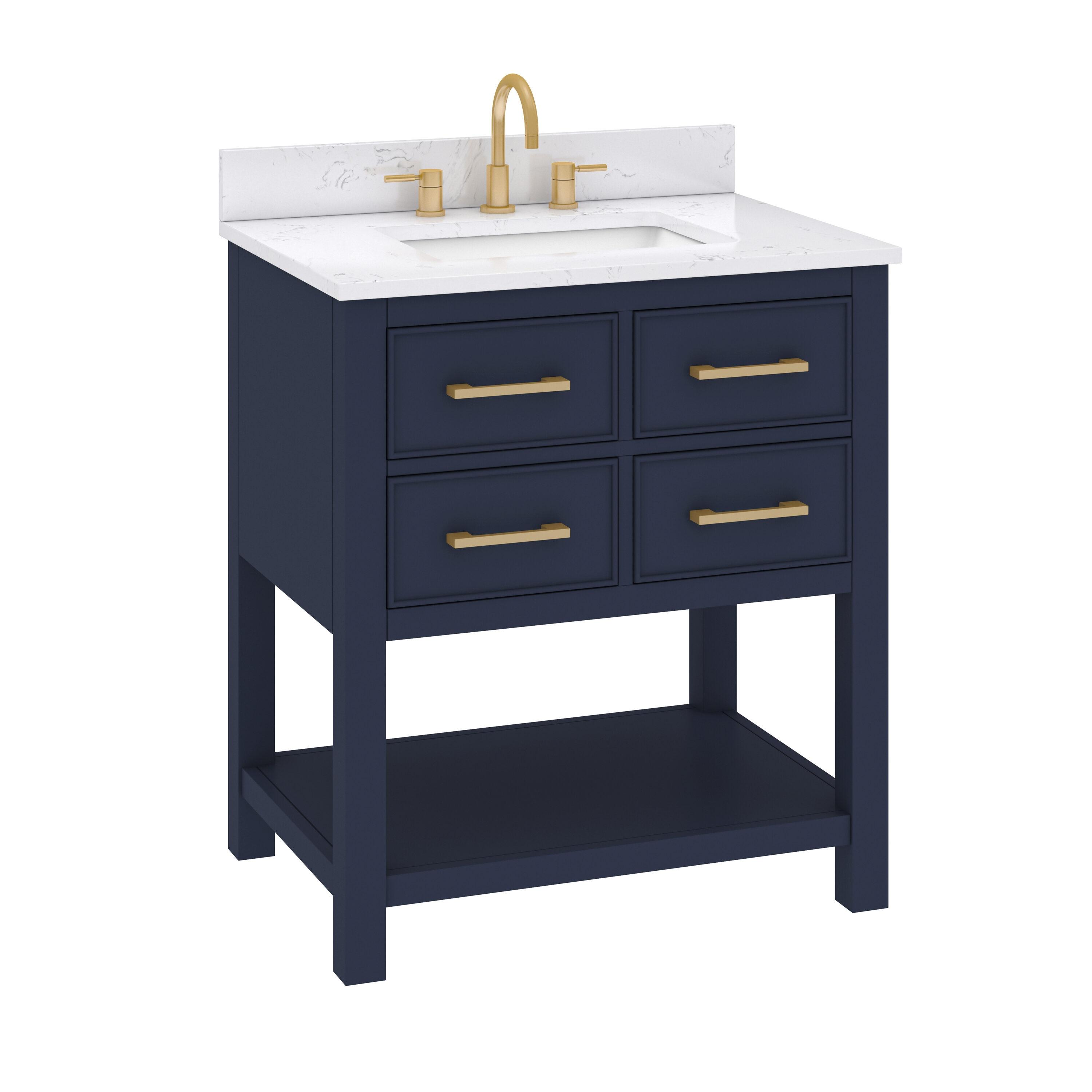 Brooks 31'' Single Bathroom Vanity with Engineered Marble Top