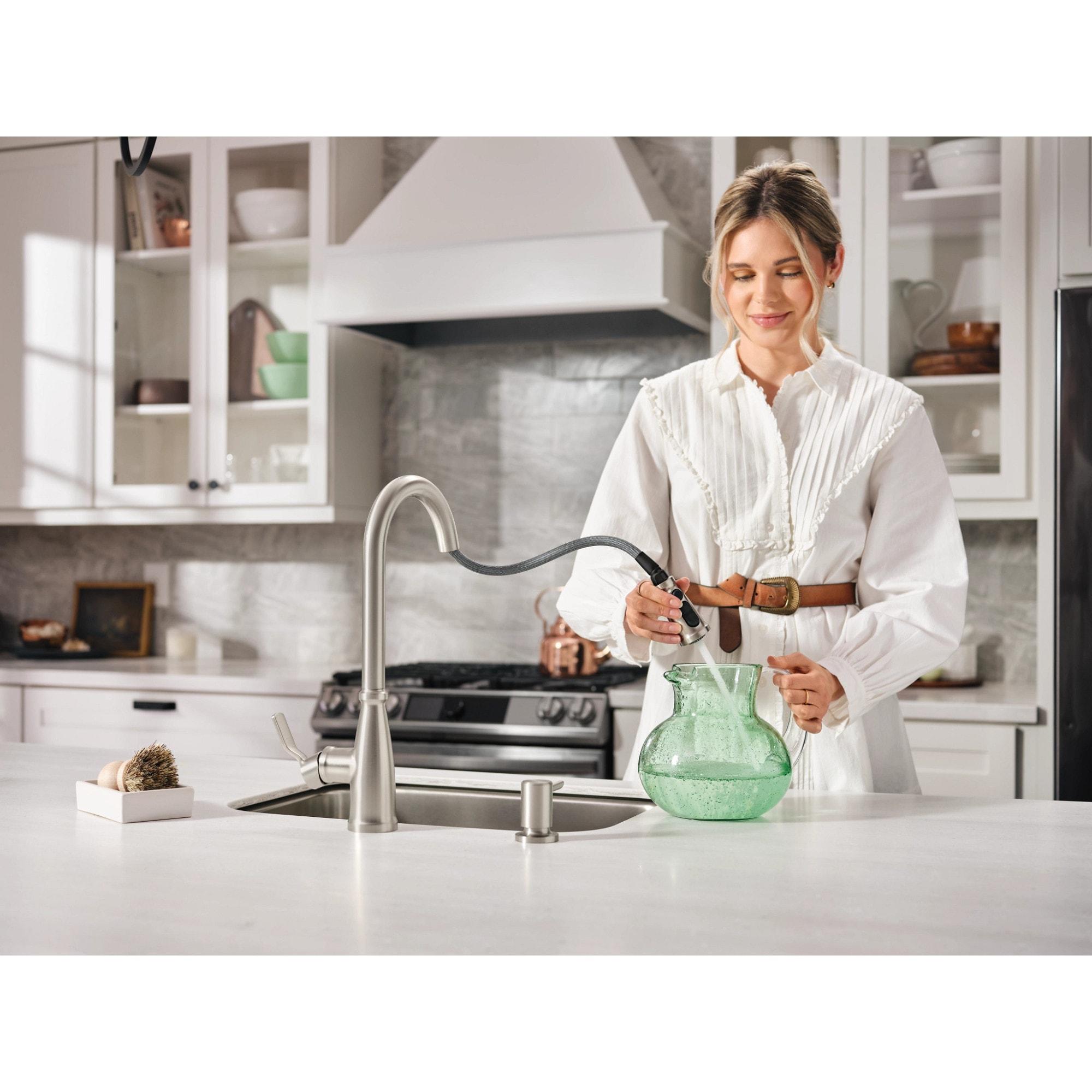 Moen Nolia 1-Handle Pull-Down High Arc Kitchen Faucet, Spot Resistant Stainless