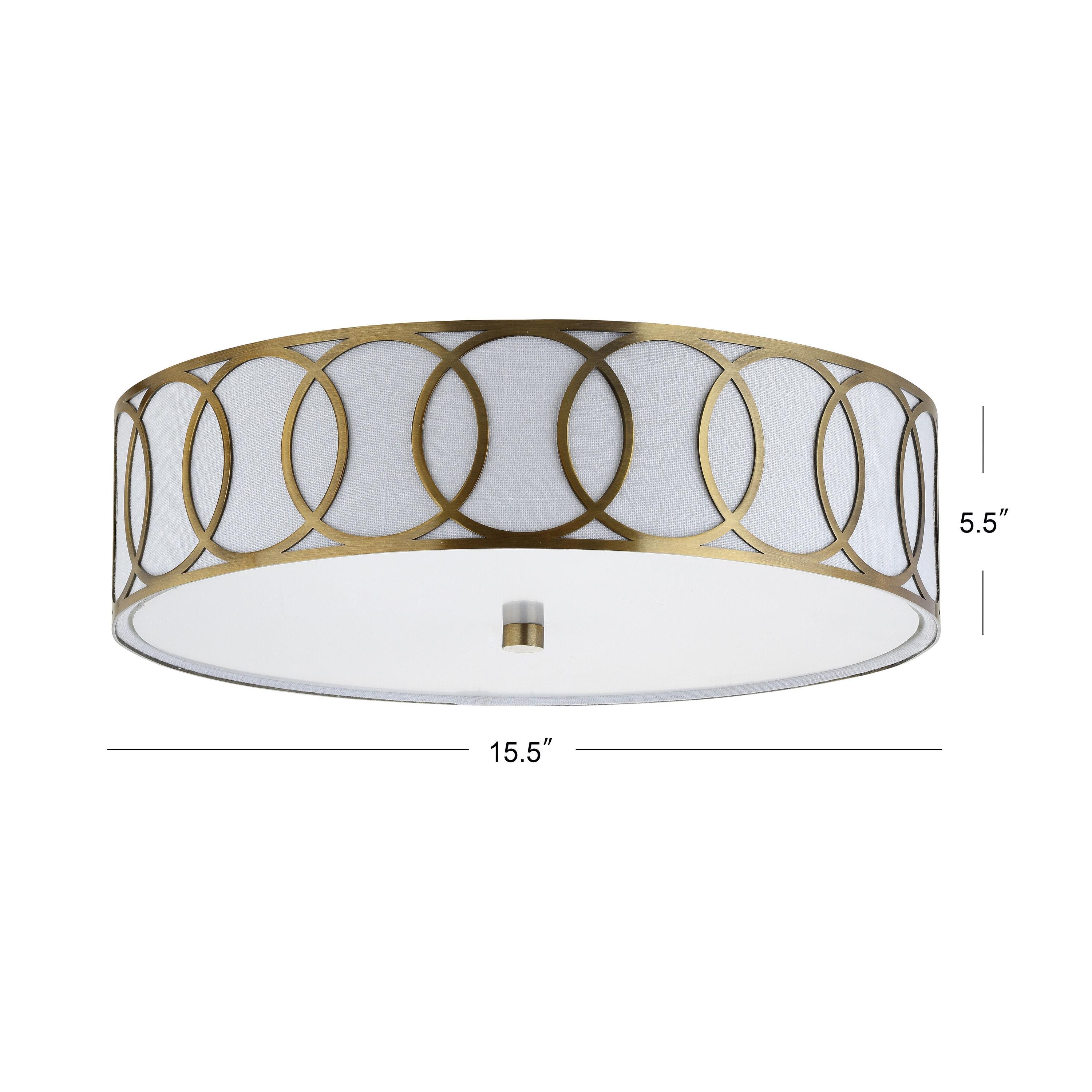 Aubrey 3-Light 15.5" Metal LED Flush Mount, Brass
