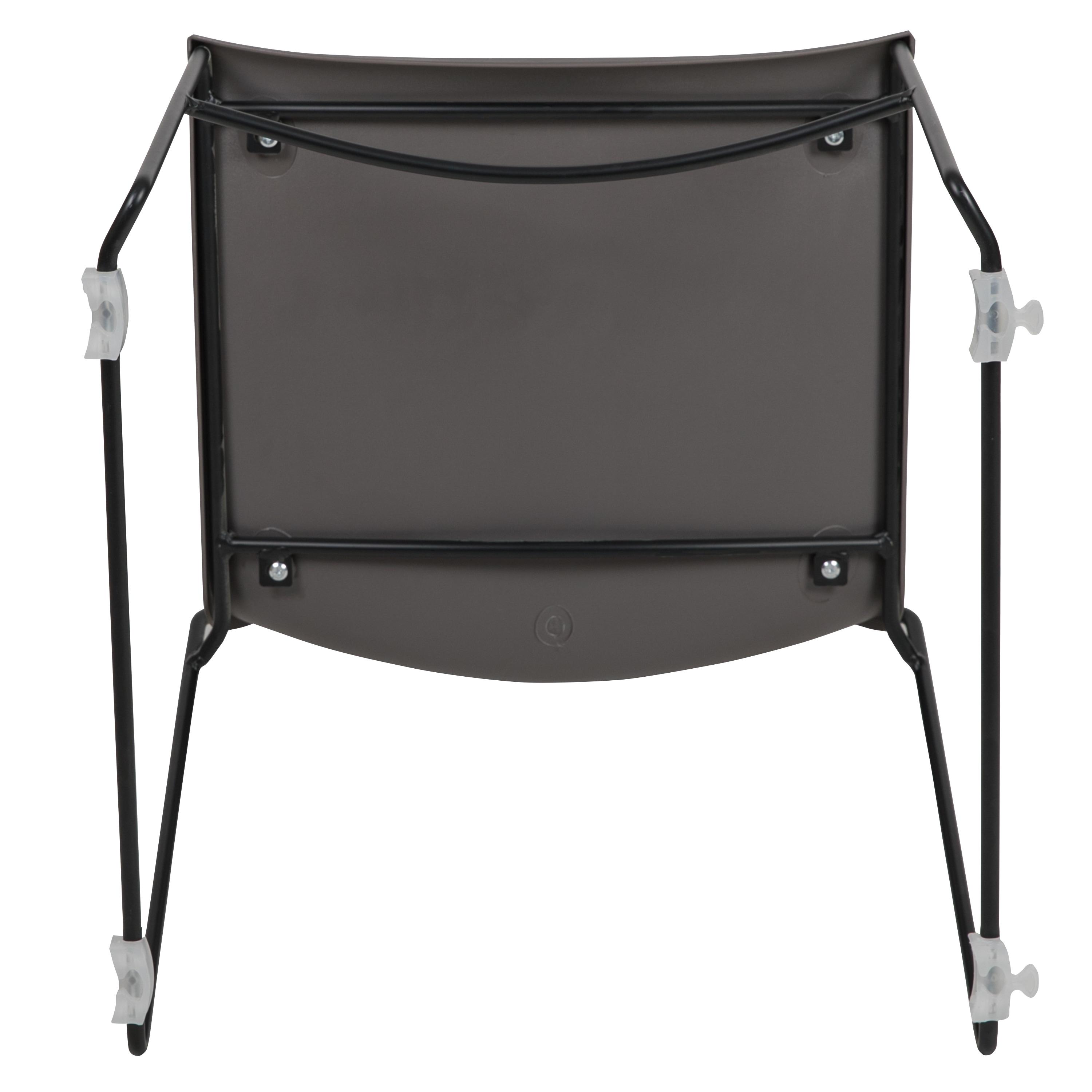 Flash Furniture HERCULES Series 5 Pack 661 lb. Capacity Gray Full Back Stack Chair with Black Powder Coated Frame