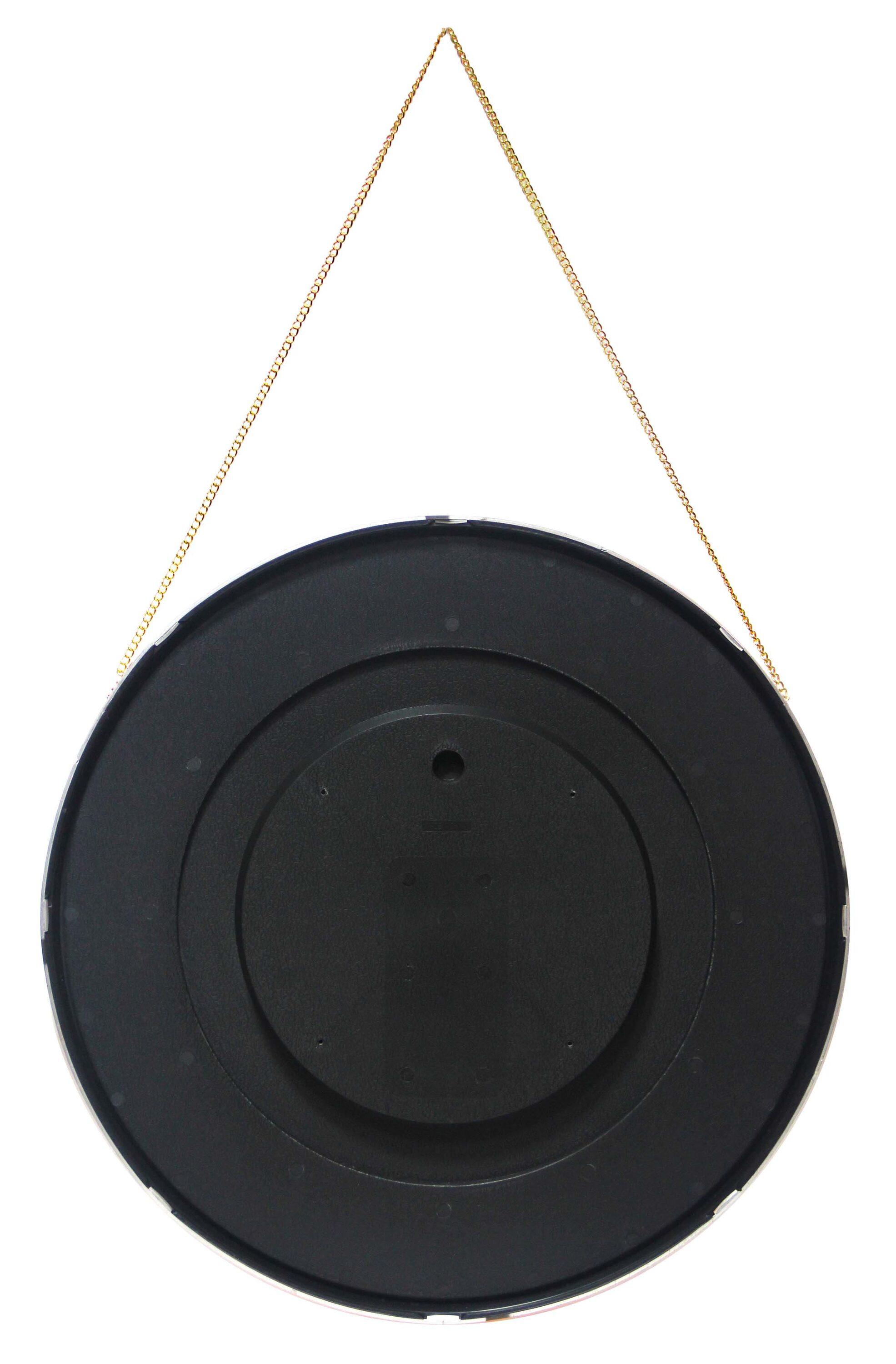 17.5" Franc Round Hanging Wall Mirror with Metal Chain Gold - Infinity Instruments: Modern Decor, No Assembly Required