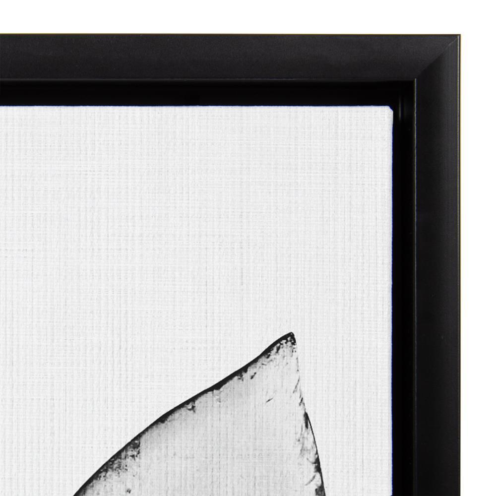 Kate and Laurel Sylvie Black and White Modern Succulent Print Framed Canvas Wall Art by Simon Te Tai, 18x24 Black