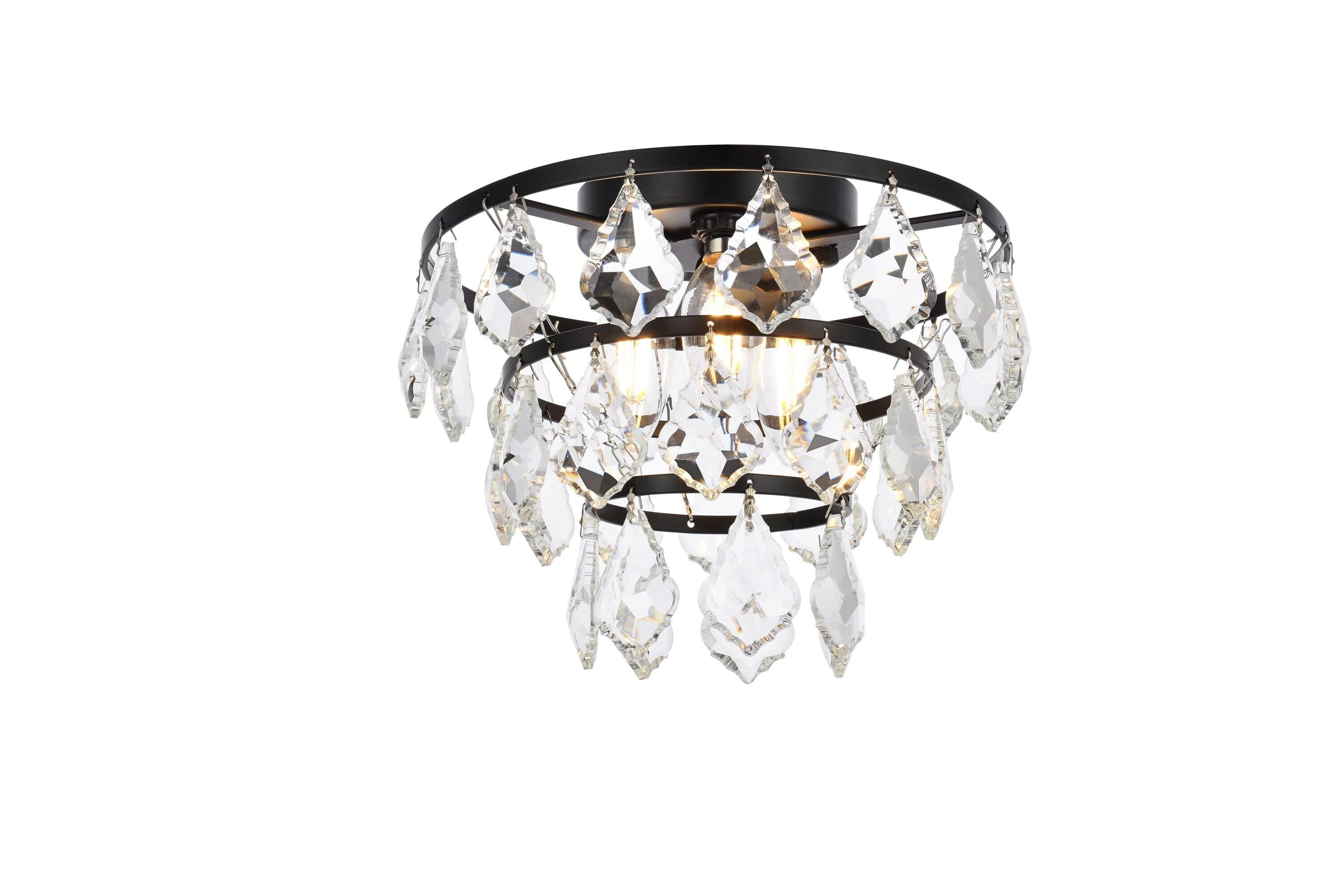 Elegant Lighting Ella 3 - Light Flush Mount in  Black