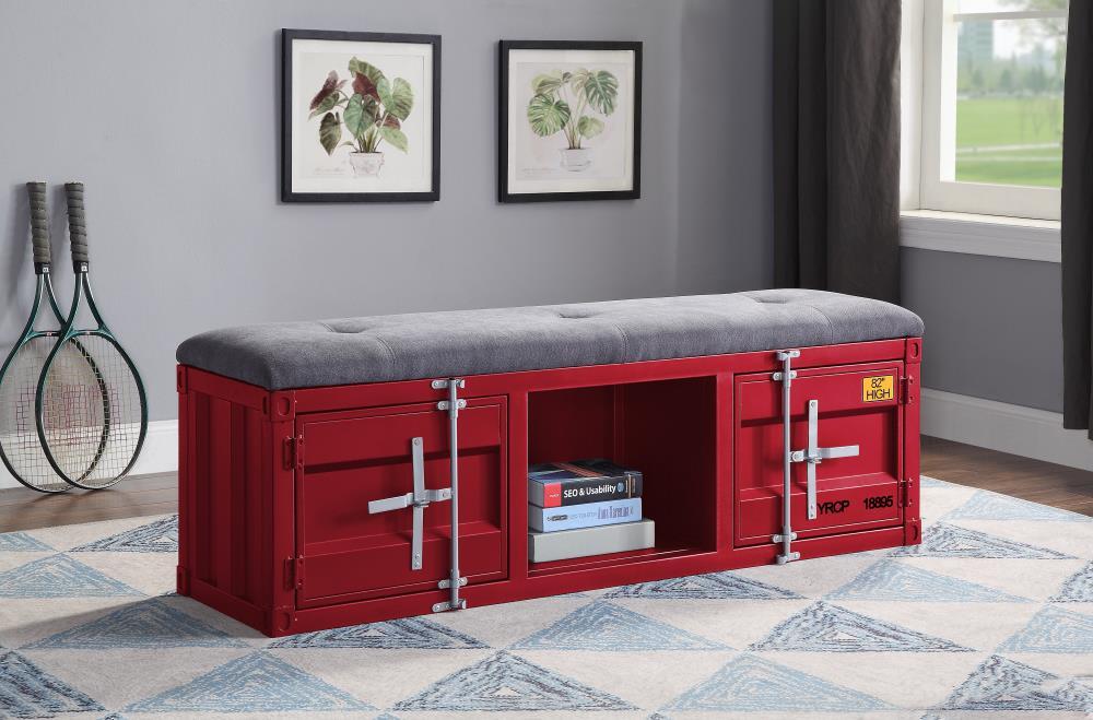 Acme Cargo Fabric Upholstered Storage Bench