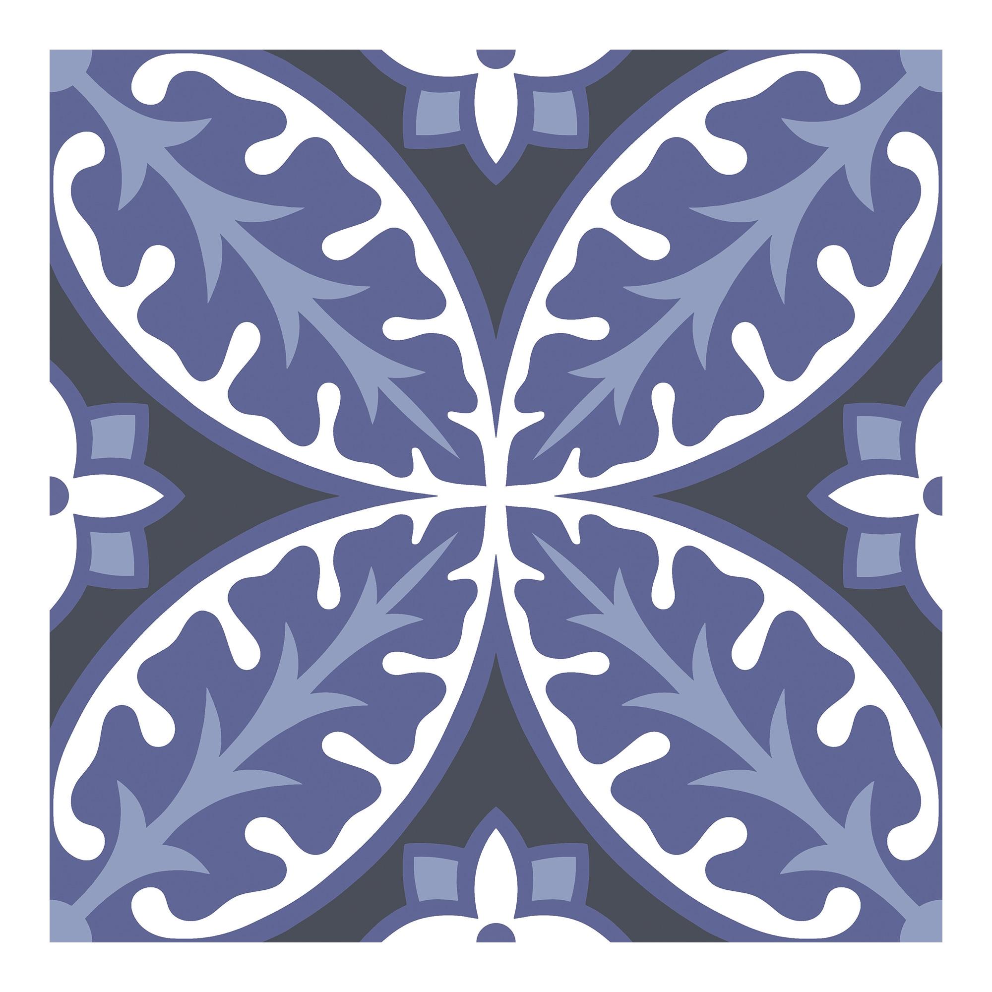 4'x5' FloorPops Set of 20 Capri Peel & Stick Floor Tiles Violet/White/Gray - Brewster: Mosaic Vinyl Flooring, Stain-Resistant