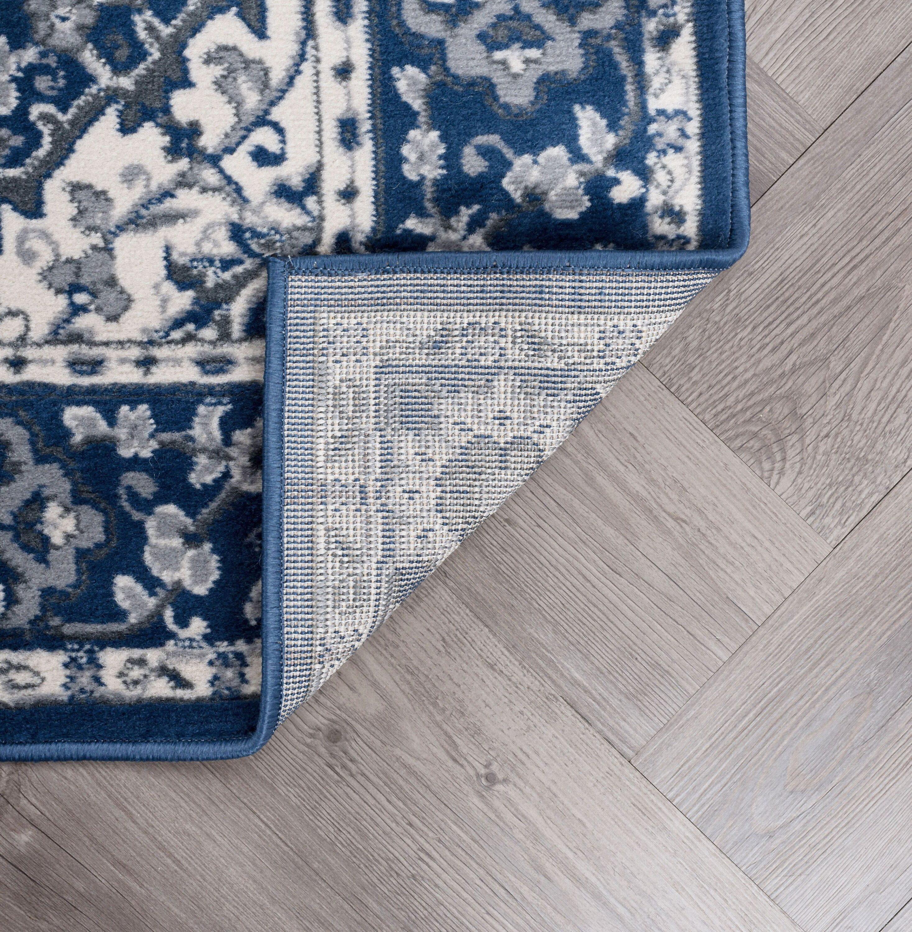 Tayse Madison Area Rug MDN3607 Traditional Navy Rings Repeat 2' x 3' Rectangle