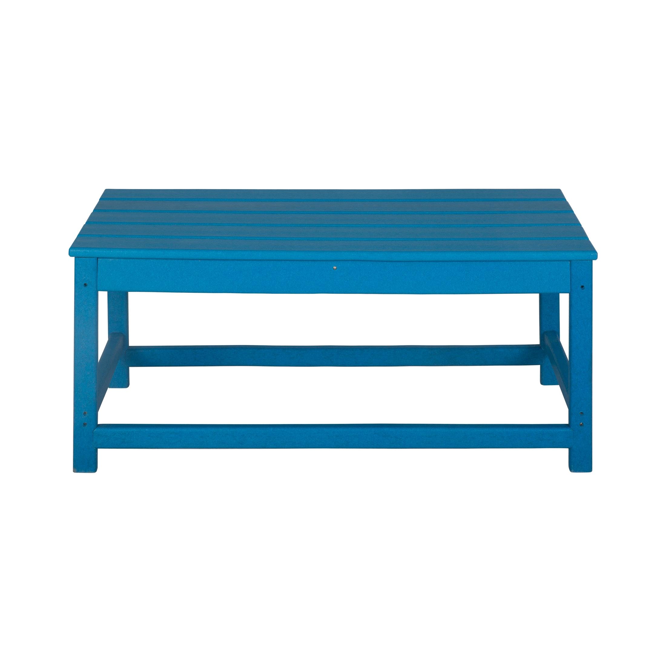 Polytrends  Laguna Hdpe All Weather Outdoor Patio Coffee And Side Tables (3-Piece Set) Pacific Blue