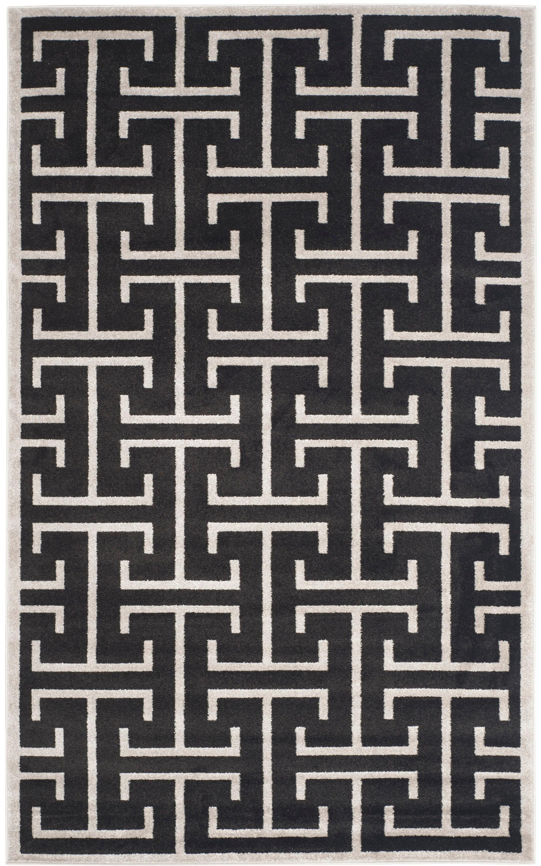 Amherst AMT404 Power Loomed Area Rug - Anthracite/Light Grey - 5'3"x8' - Safavieh.