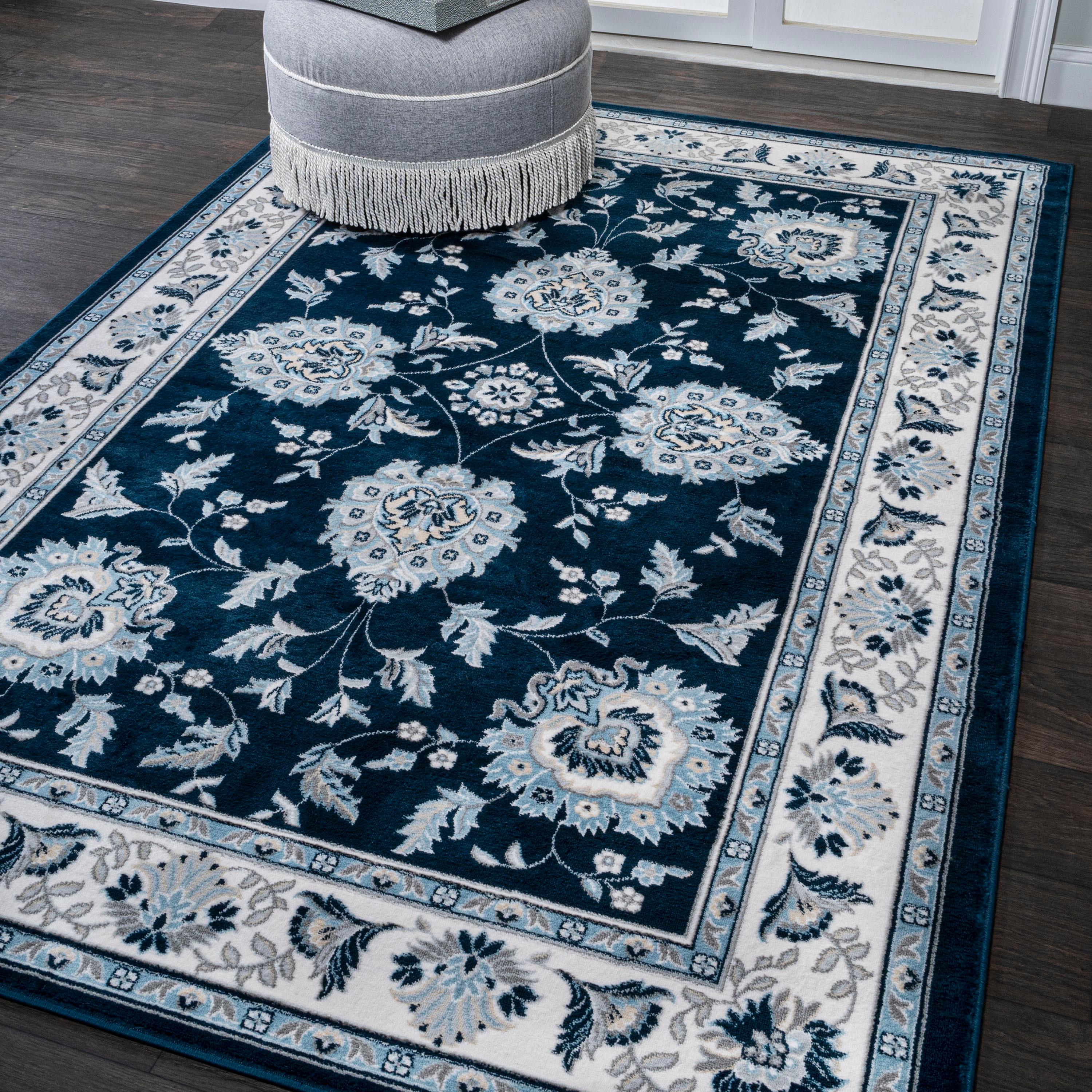 8'x10' Cherie French Cottage Area Rug, Navy/Ivory - JONATHAN Y