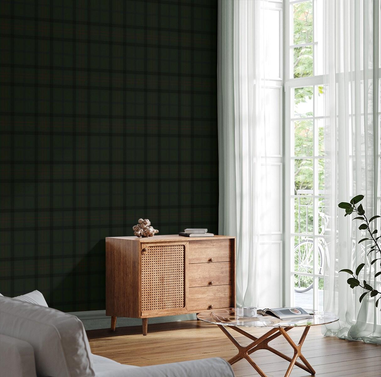 NextWall Greenery Tailor Plaid Peel and Stick Wallpaper - 20.9 in. W x 18 ft. L Roll