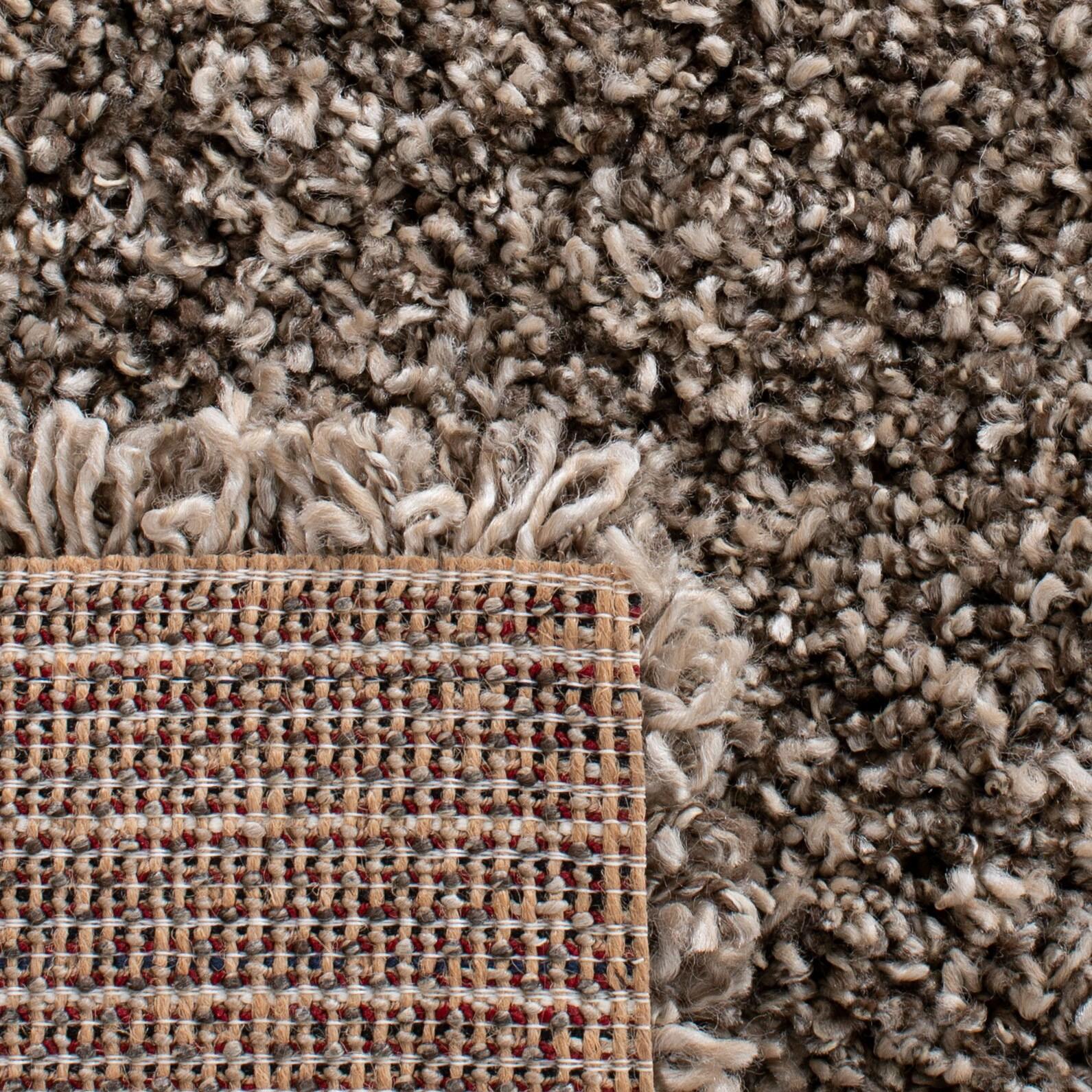SAFAVIEH Evolution Rothesay Solid Shag Area Rug, Brown, 4' x 6'