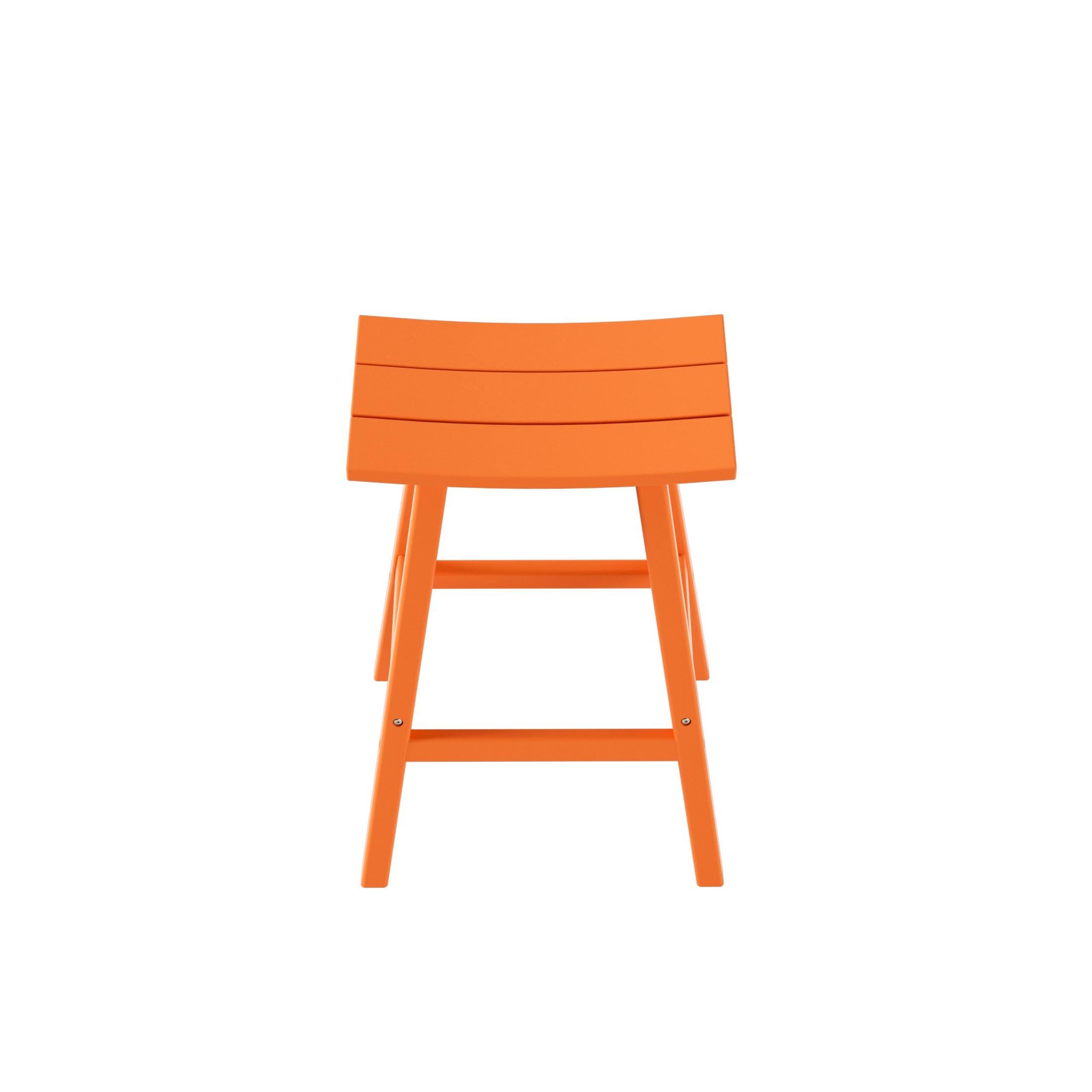 Franklin Orange 29 in. Poly HDPE Fade Resistant Outdoor Patio Saddle Seat Pub Height Bar Stool