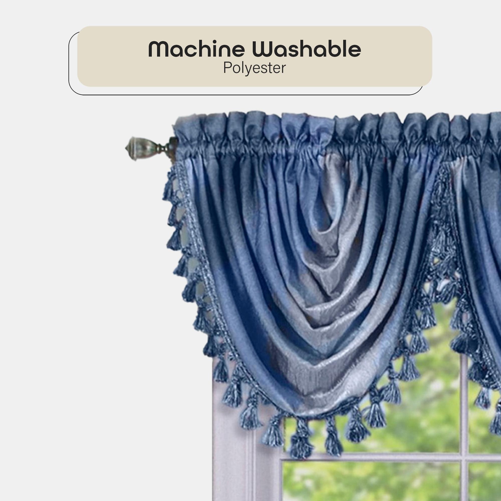 Achim Ombre Polyester Light Filtering Waterfall Valance, Blue, 46" x 42"