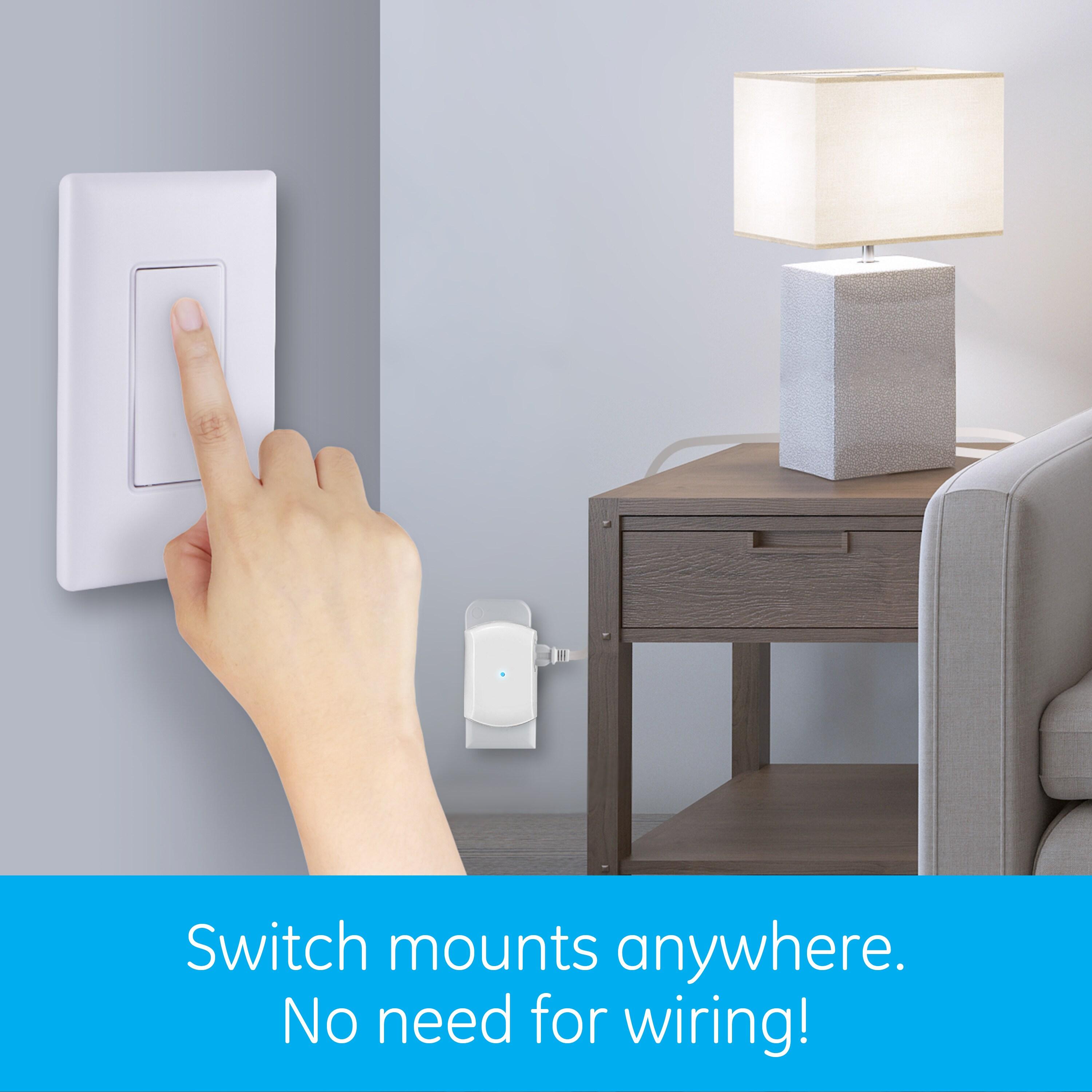 GE Wireless Light Control with Wall Switch, 1-Grounded Outlet, 18279