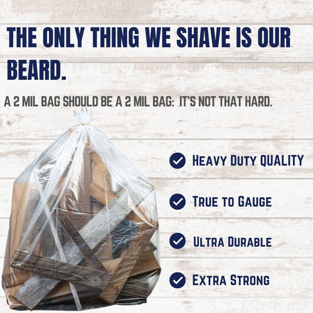 Plasticplace 55-60 Gallon Trash Bags, Clear (50 Count)