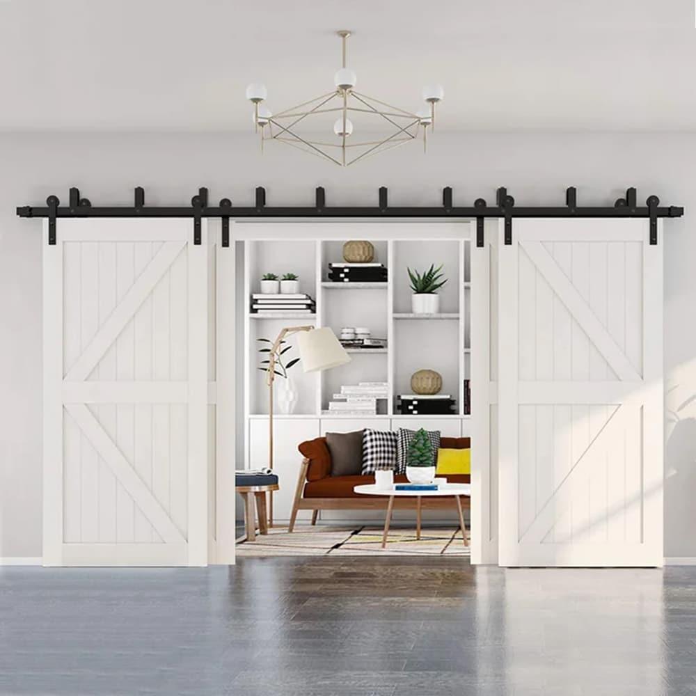 Straight Design Standard Double Track Barn Door Hardware Kit