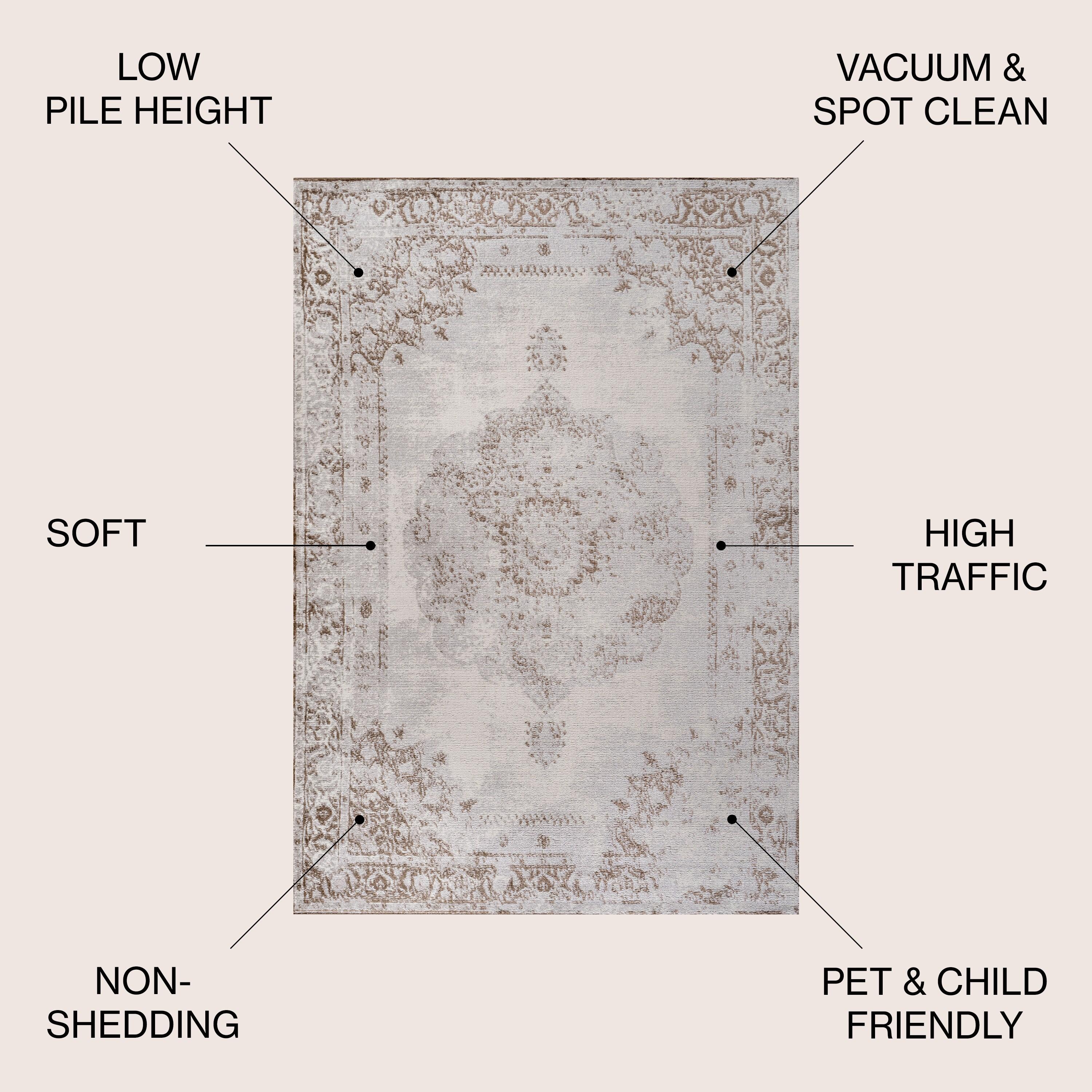8'x10' Rosalia Cottage Medallion Area Rug, Brown/Cream - JONATHAN Y