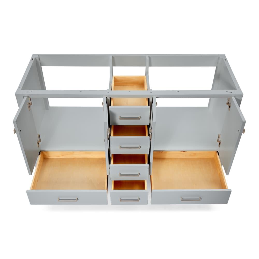 Ariel A061d-Bc Cambridge 60" Double Free Standing Vanity Cabinet Only - Grey