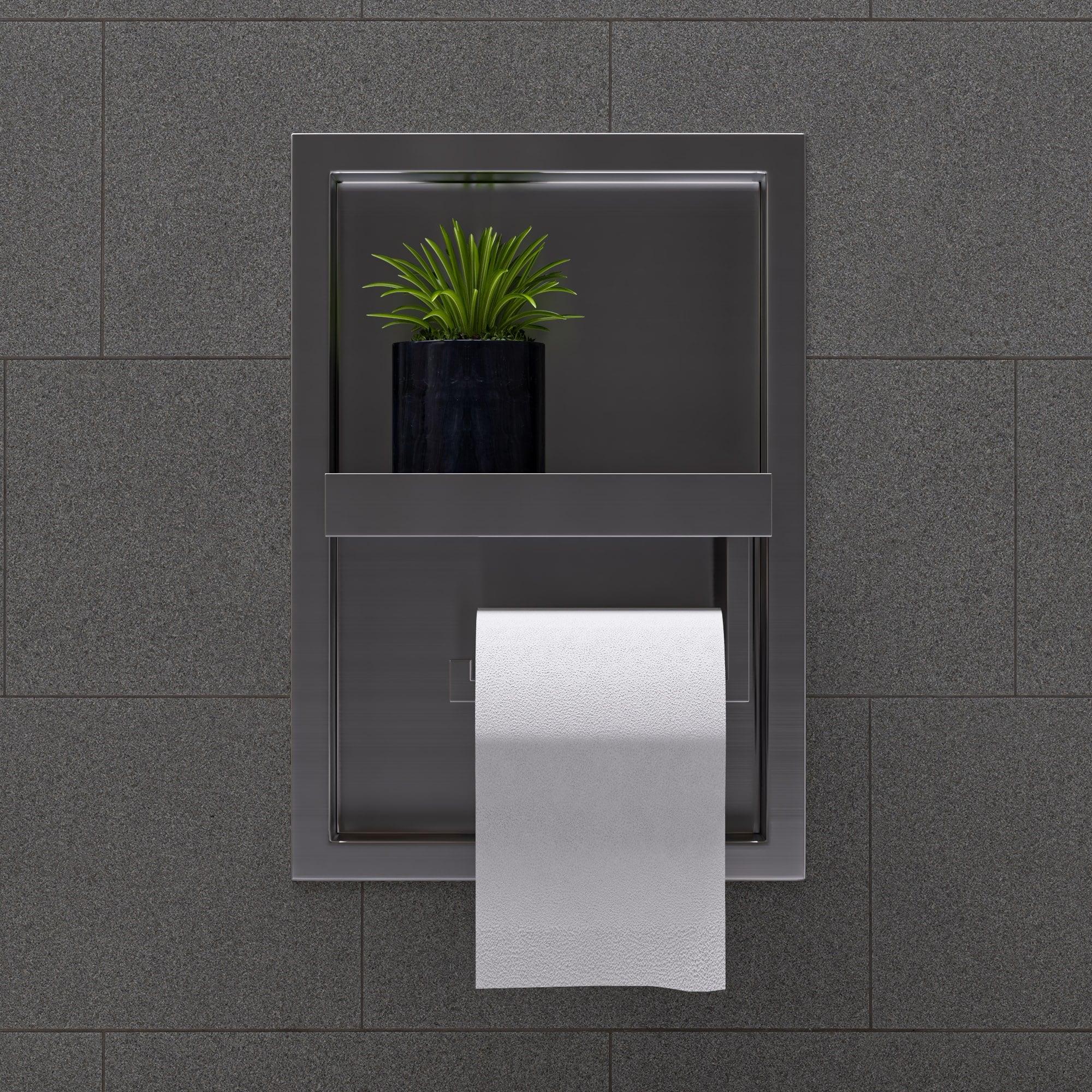 PVD Stainless Steel Recessed Toilet Paper Holder / Bathroom Niche