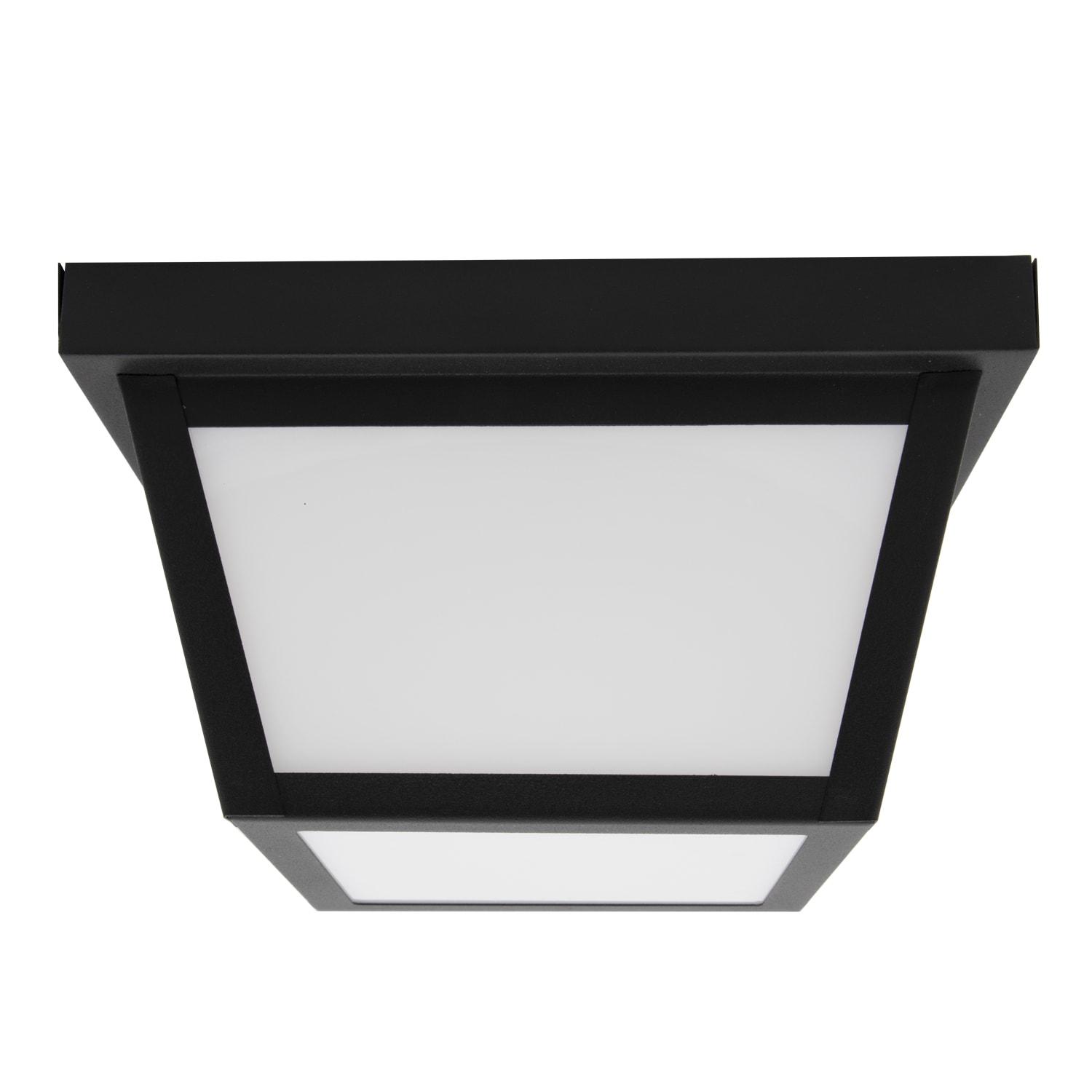 Maxxima LED Outdoor Porch Ceiling Light, Black w/ Frosted White Lens, 1000 Lumens, 3000K Warm White