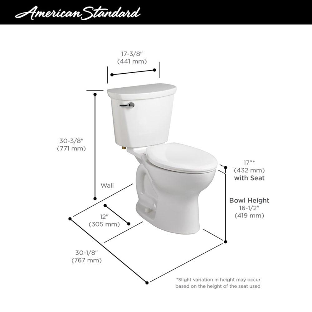 American Standard Cadet 1.28 Gallons GPF Elongated Comfort Height Floor Mounted Kit (Seat Not Included)