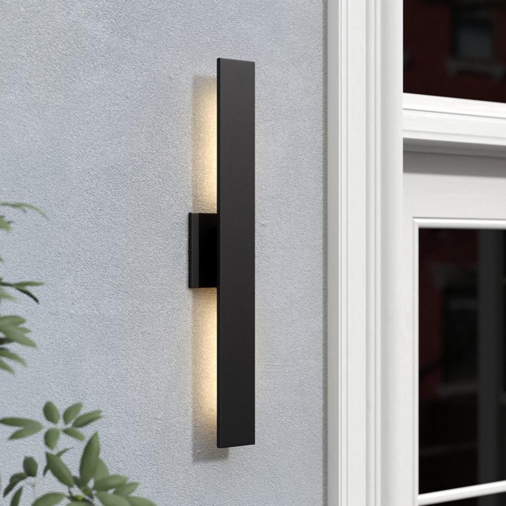 C Cattleya 2-Light Integrated LED  Outdoor Wall Light with Matte Black Finish