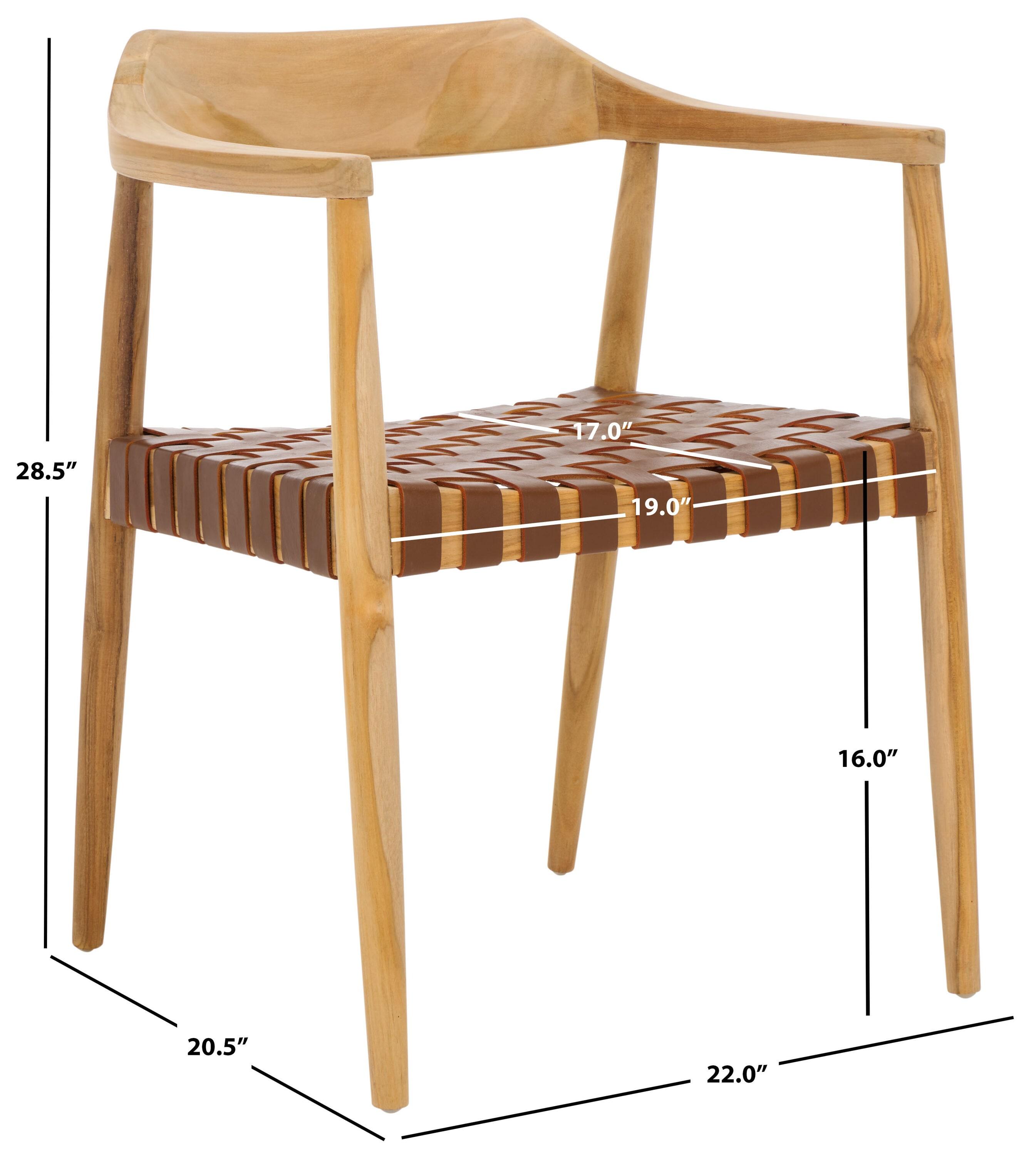 Amycus Accent Chair - ACH1202 - Light Honey/Natural Teak - Safavieh