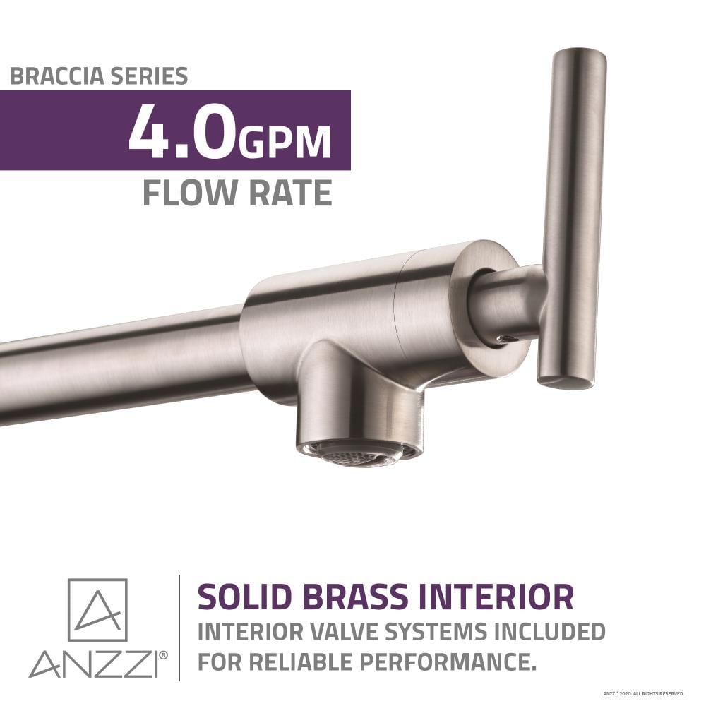 ANZZI Braccia Series 24" Wall Mounted Pot Filler With Accessories