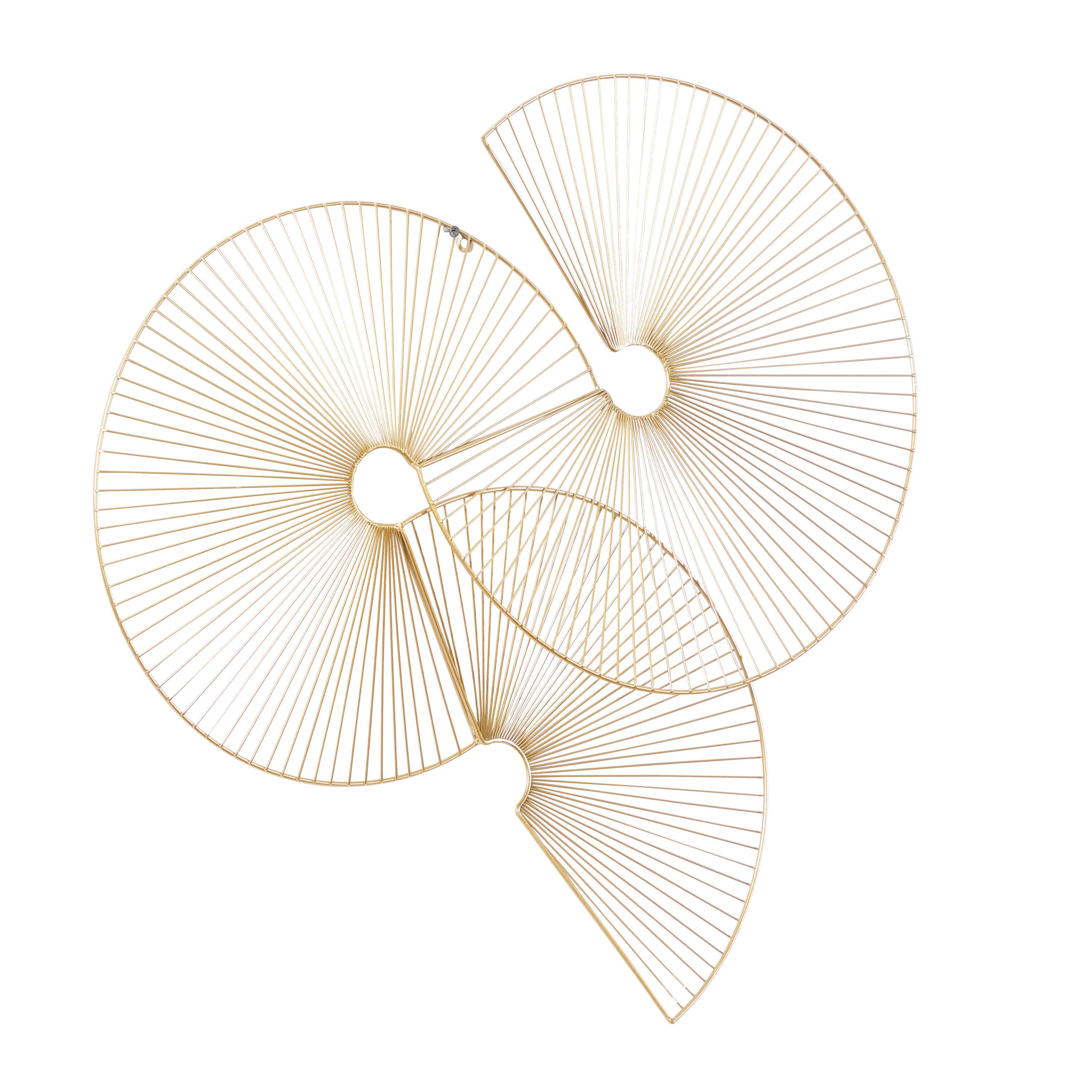 CosmoLiving by Cosmopolitan Gold Metal Half Moon Sunburst Wall Decor