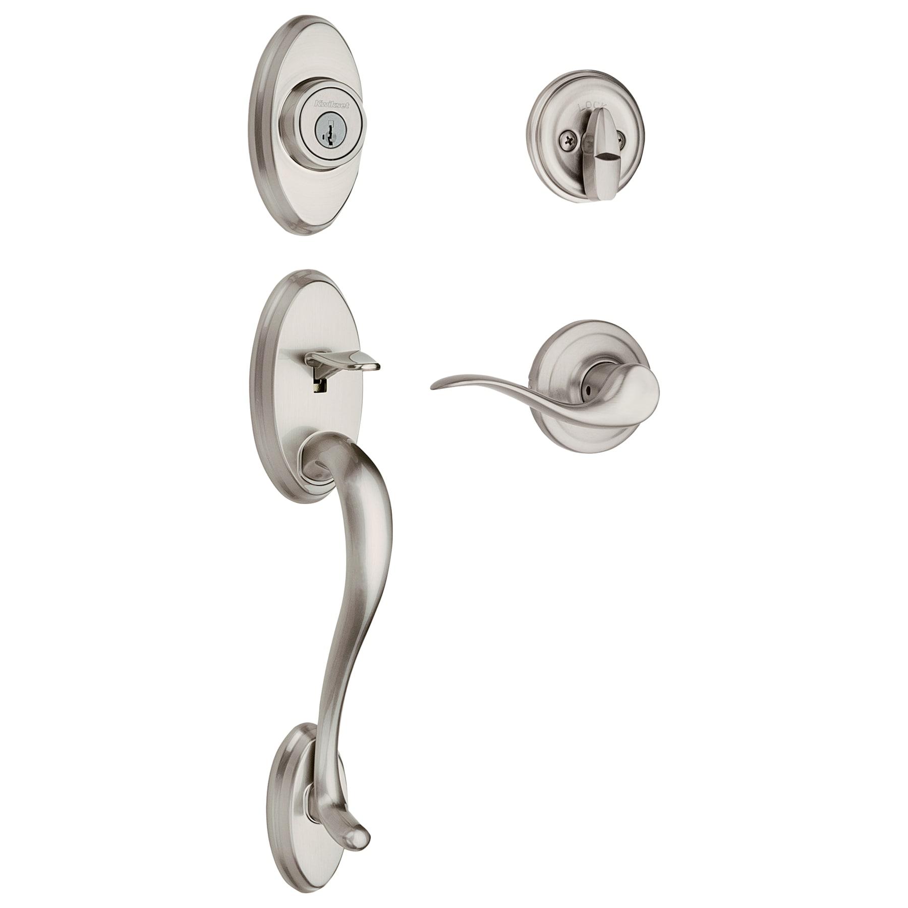 Handleset with Deadbolt and Door and Rosette