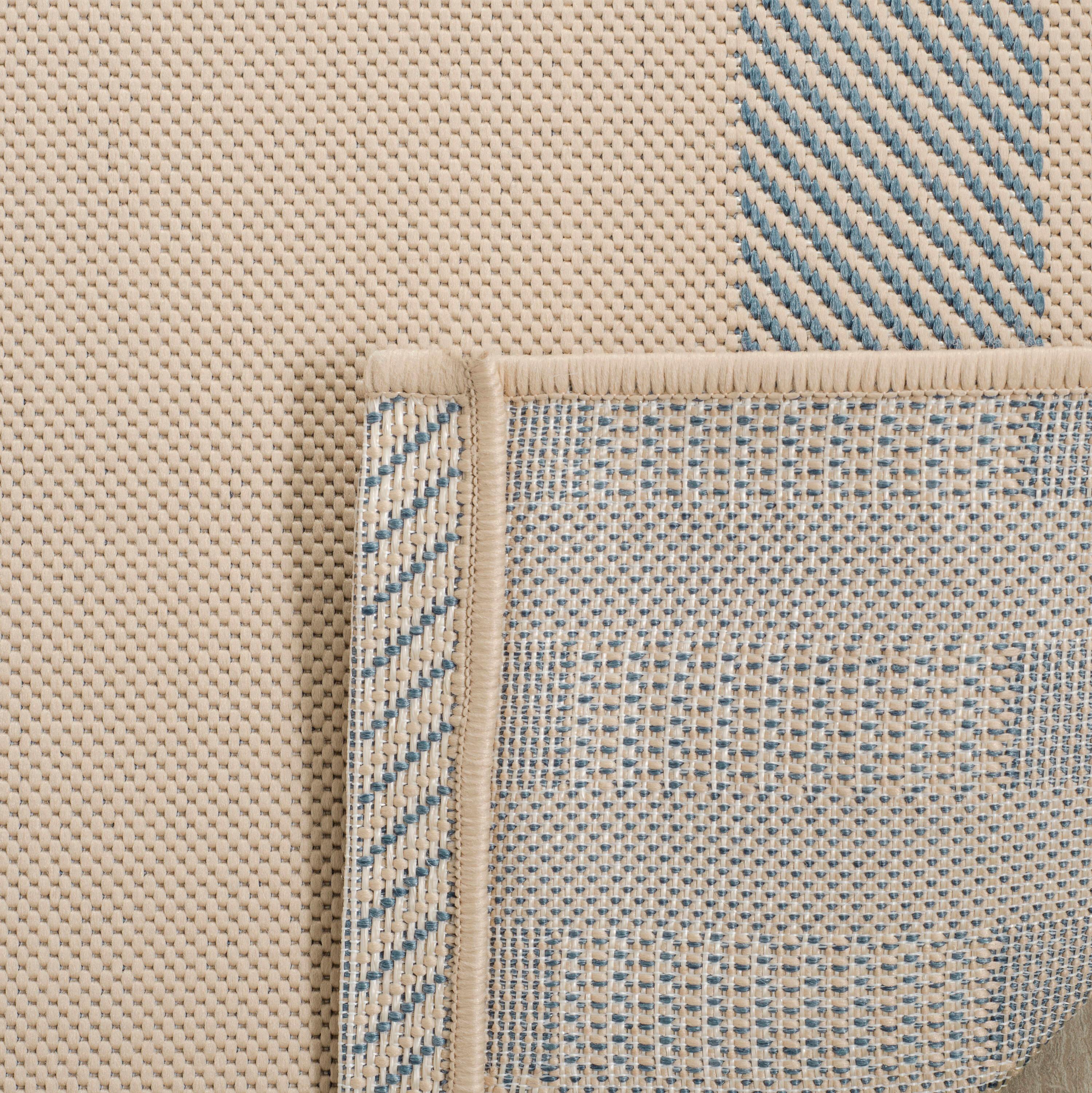 Courtyard CY6201 Power Loomed Indoor/Outdoor Accent Rug - Beige/Blue - 2'x3'7" - Safavieh.