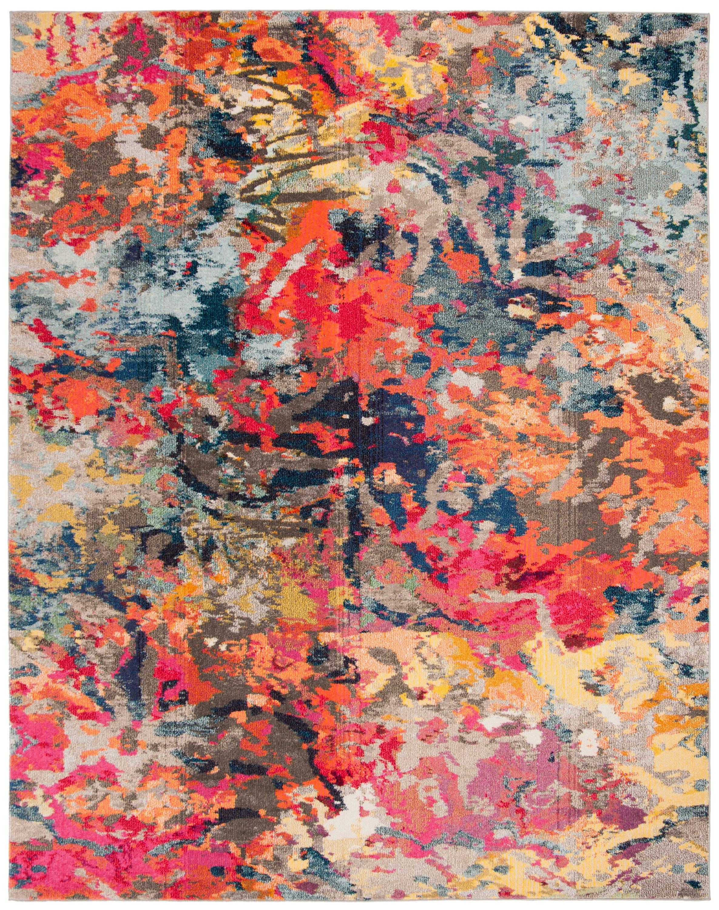 Monaco MNC258 Power Loomed Area Rug - Blue/Orange - 8'x10' - Safavieh.