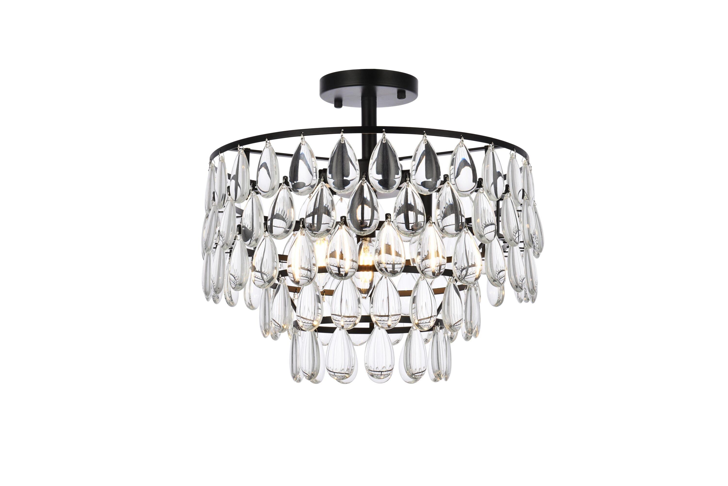 Elegant Lighting Mila 16 inch flush mount in black