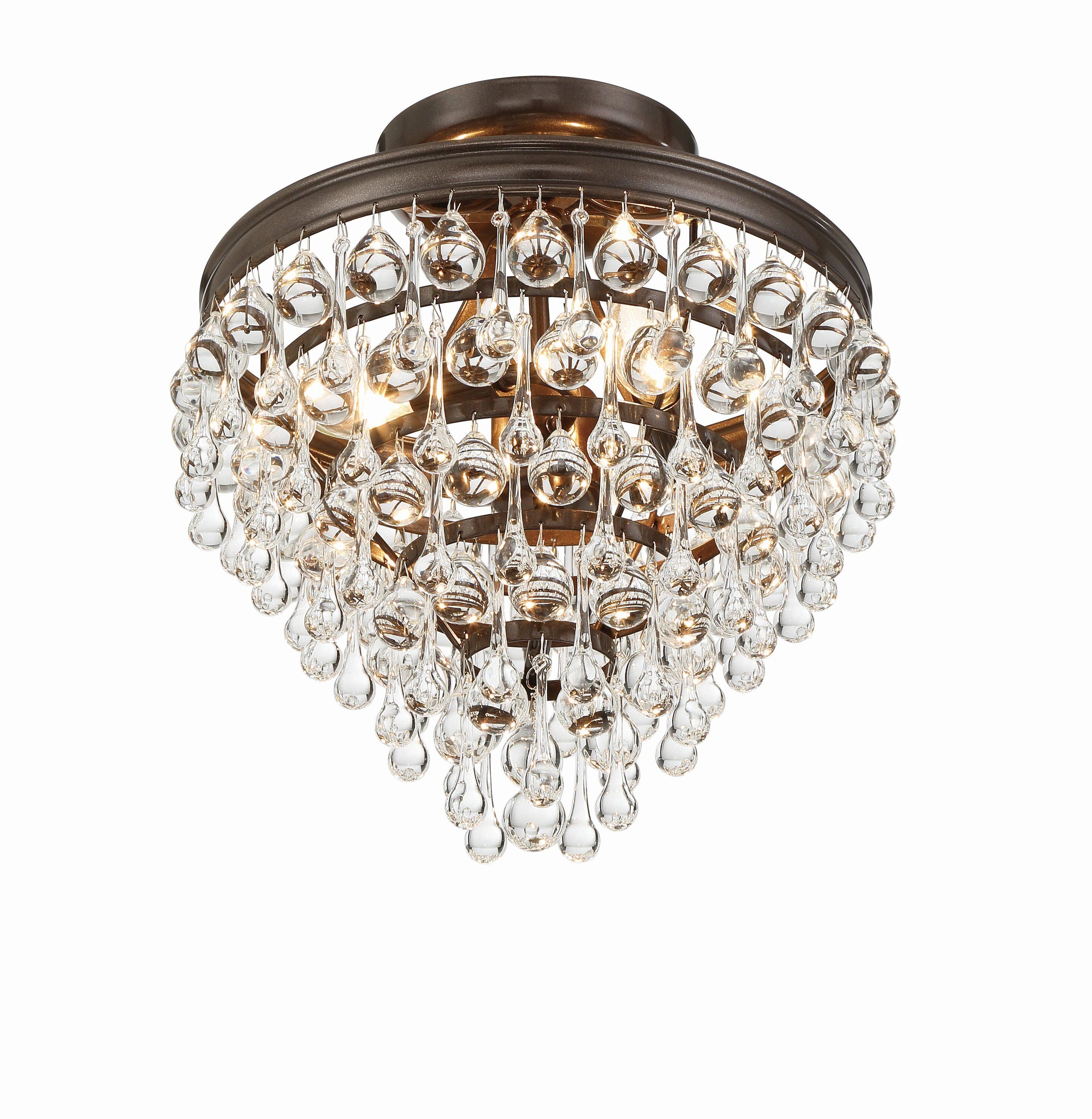 Crystorama Lighting Calypso 3 - Light Semi-Flush Mount in  Vibrant Bronze