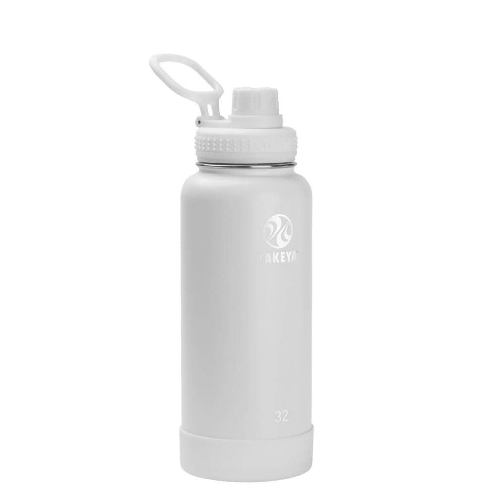 Takeya 32oz Actives Insulated Stainless Steel Water Bottle with Spout Lid - White