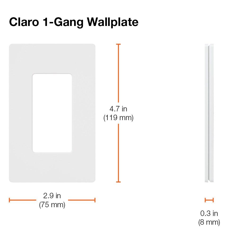 Lutron Cw-1-Wh 1-Gang Claro Wall Plate, White