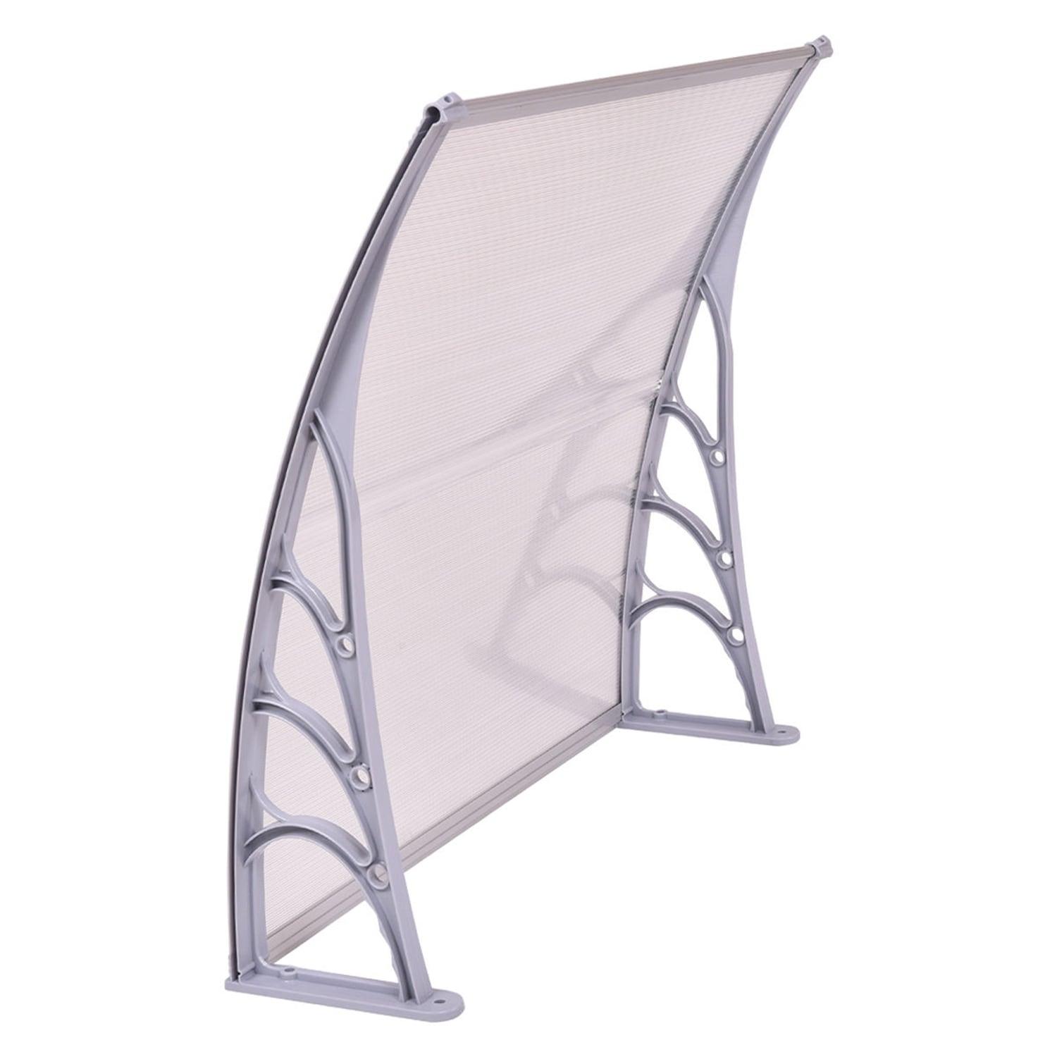 40" x 40" Door Window Awning Exterior, Polycarbonate Cover Entry Door Outdoor Patio Awning Canopy, Front Door Overhang Awning for Sun Shutter, UV, Rain and Snow Protection, Hollow Sheet (Clear Board)