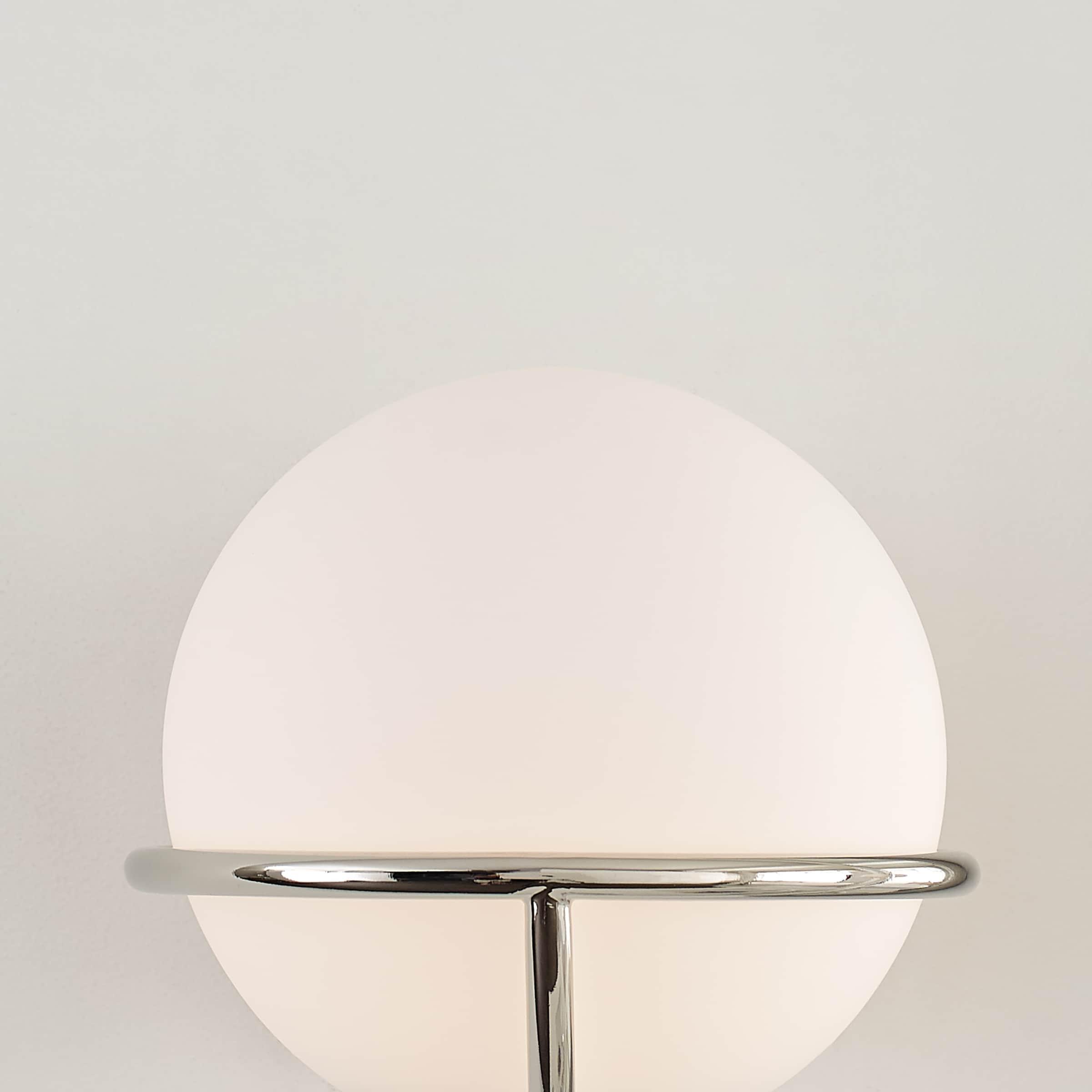 Ellen Crafted Polished Nickel 1-Light Wall Sconce with White Opal Glass