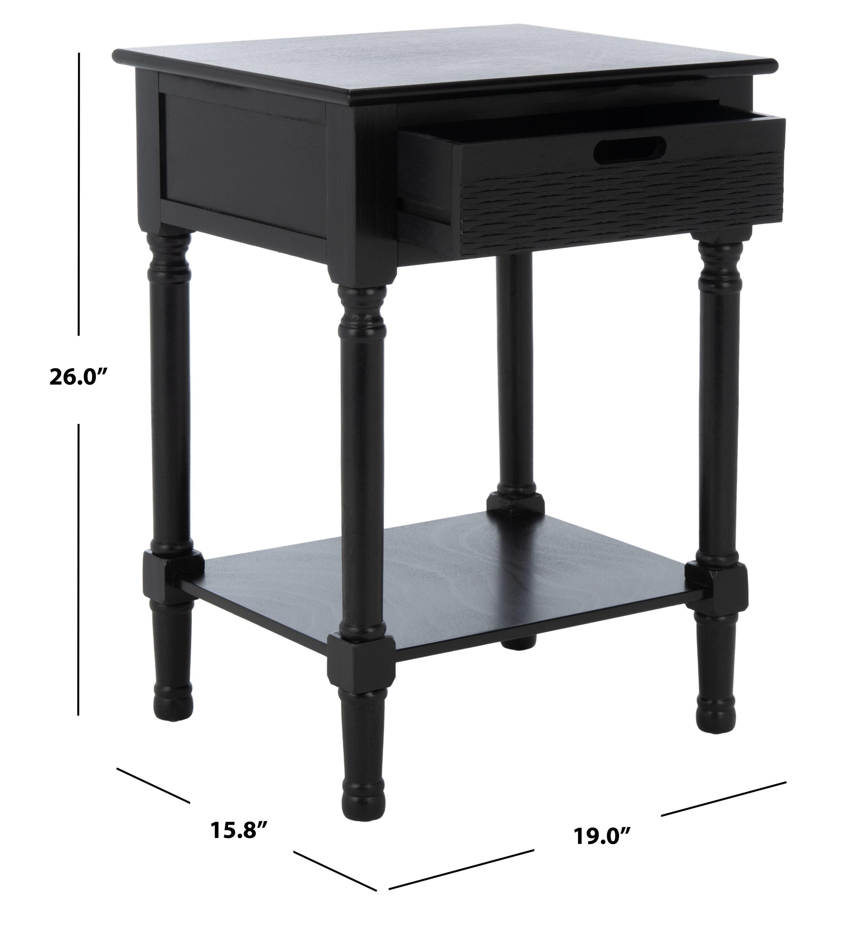 Landers 1 Drawer Accent Table - Black - Safavieh.