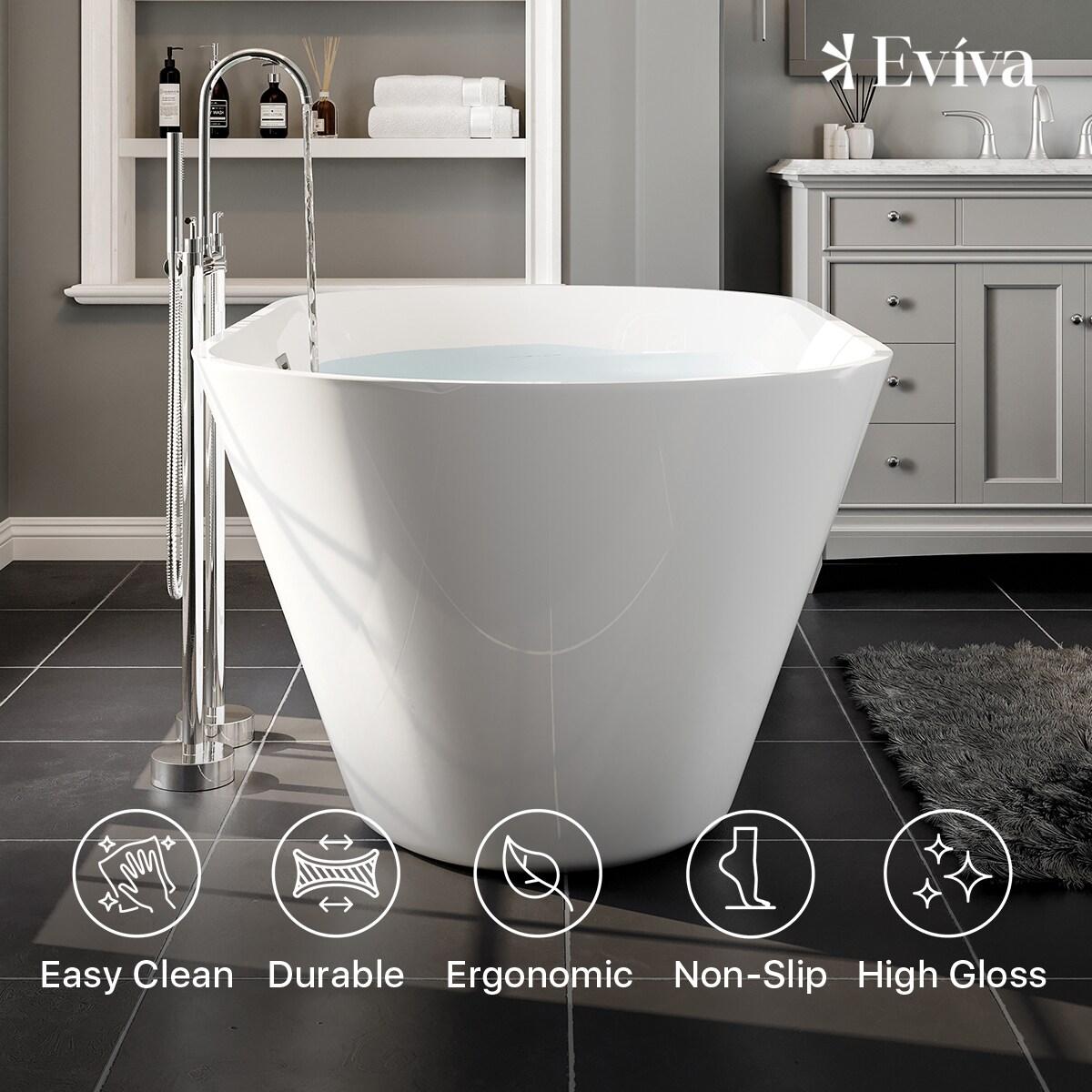 Aries 59'' x 32'' Freestanding Soaking Acrylic Bathtub