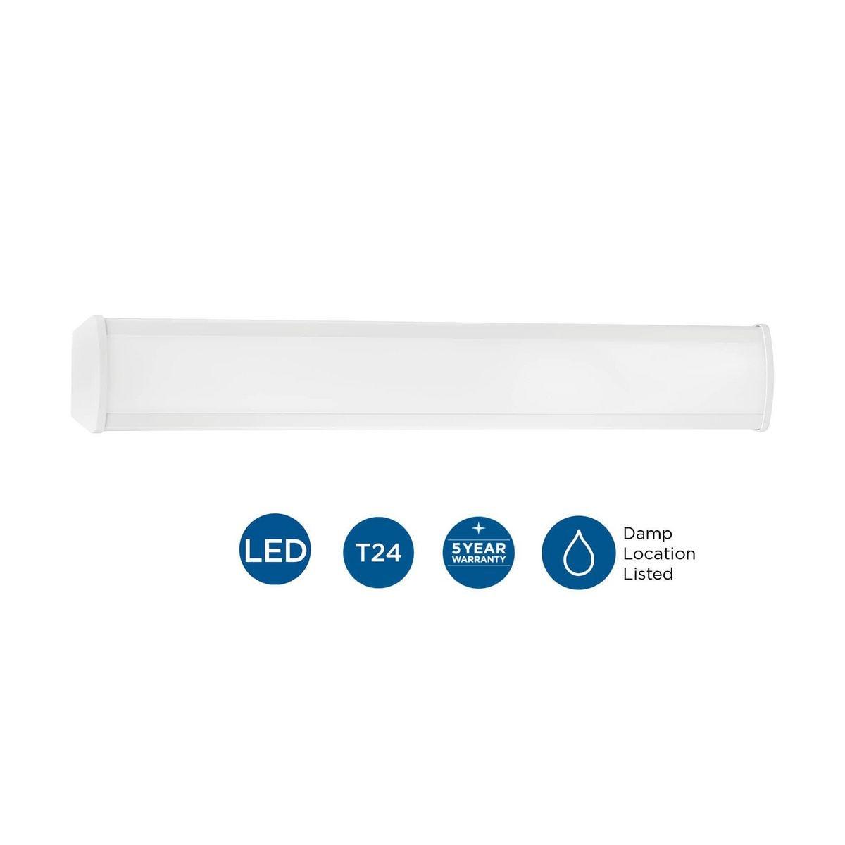Progress Lighting, Wrap and Strip Collection, 1-Light, LED Wrap Light, White, Acrylic Diffuser, Steel, White Finish