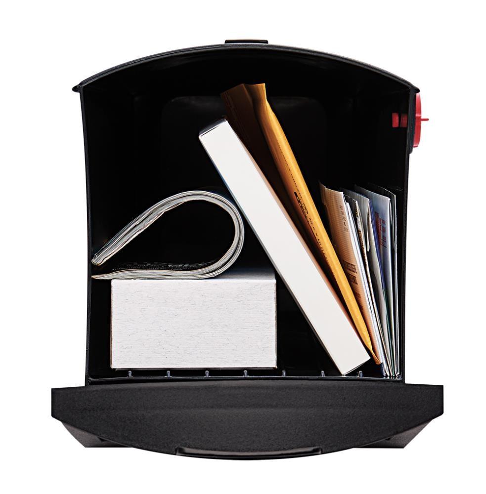 Architectural Mailboxes Patriot Plastic, Medium, Post-Mount Mailbox in Black