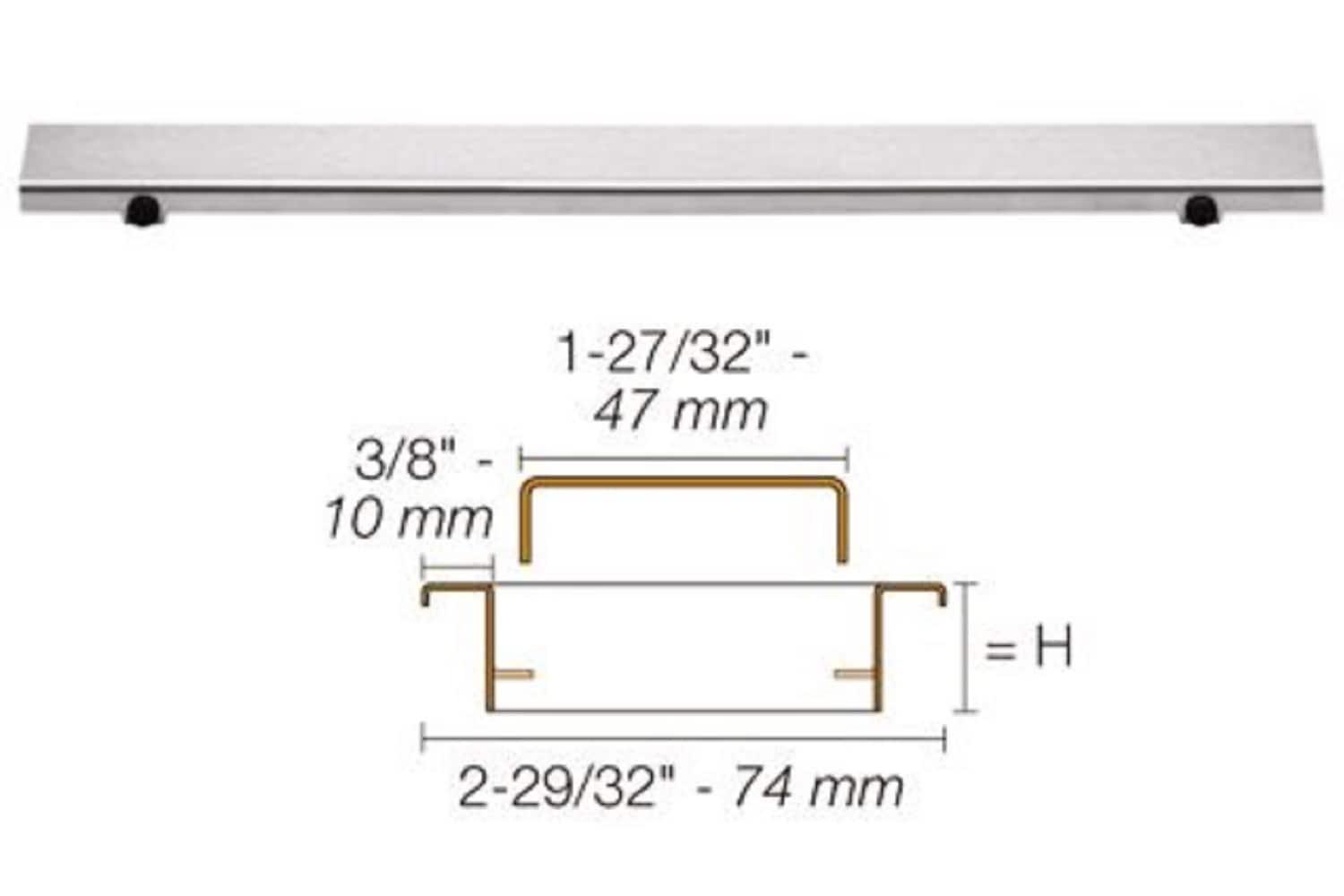 Kerdi-Line 40" Brushed Stainless Steel Solid Drain Grate