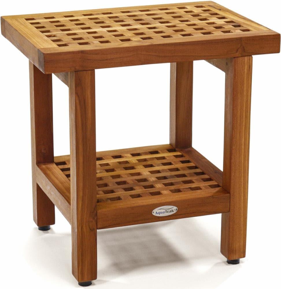 Aqua Teak Grate 12.75'' W Teak Shower Bench