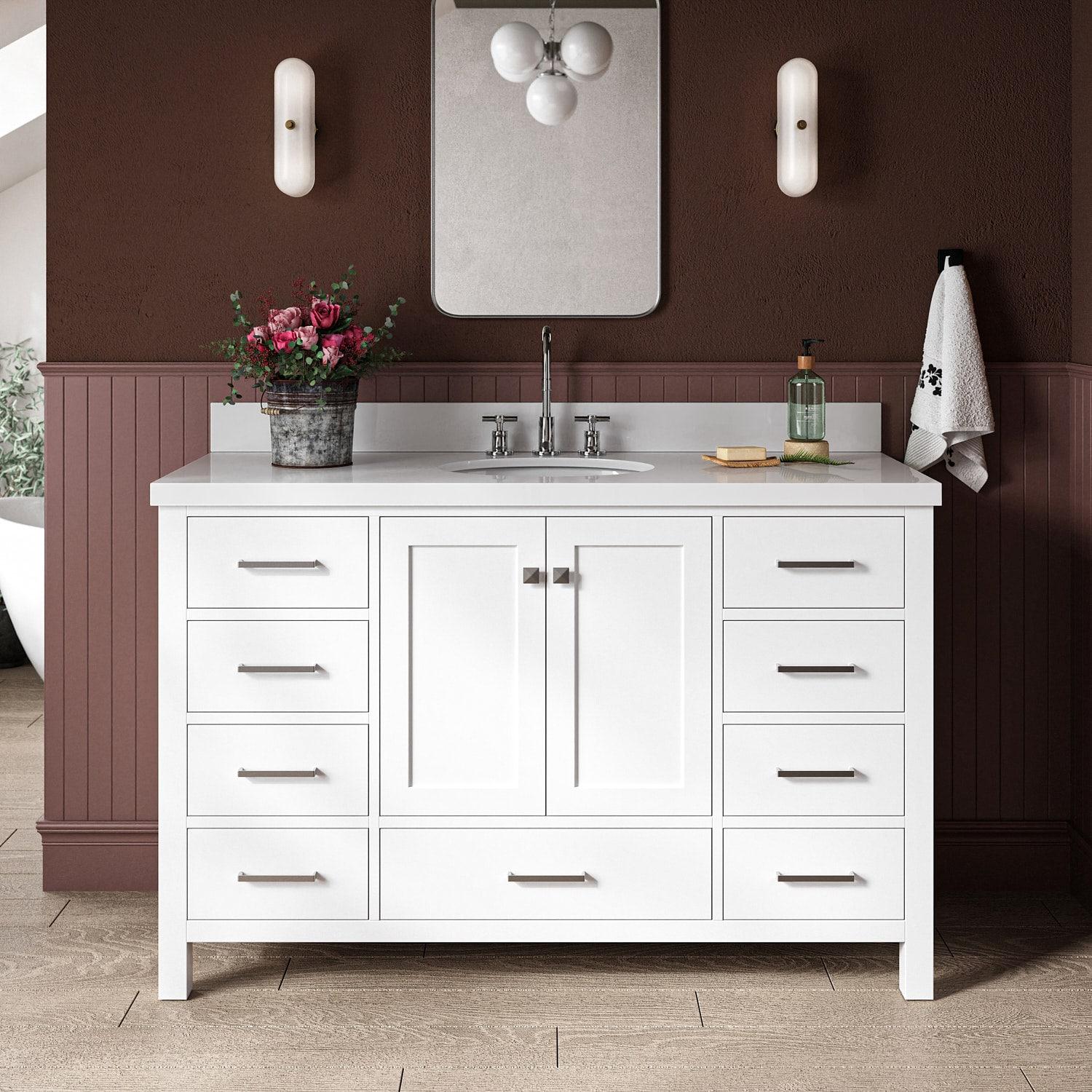 Ariel A055swqovo Cambridge 55" Free Standing Single Basin Vanity Set - White