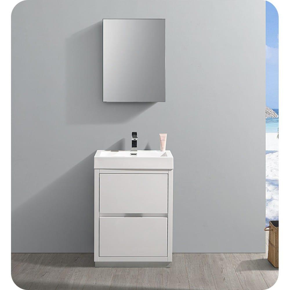 Valencia 24" Freestanding Single Sink Bathroom Vanity with Top and Sink (Faucet Not Included)