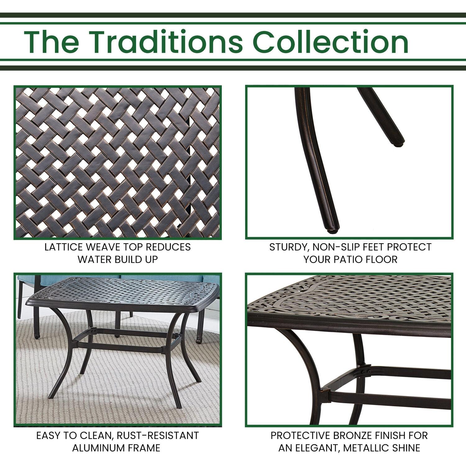 Traditions Rectangular Metal Outdoor Coffee Table