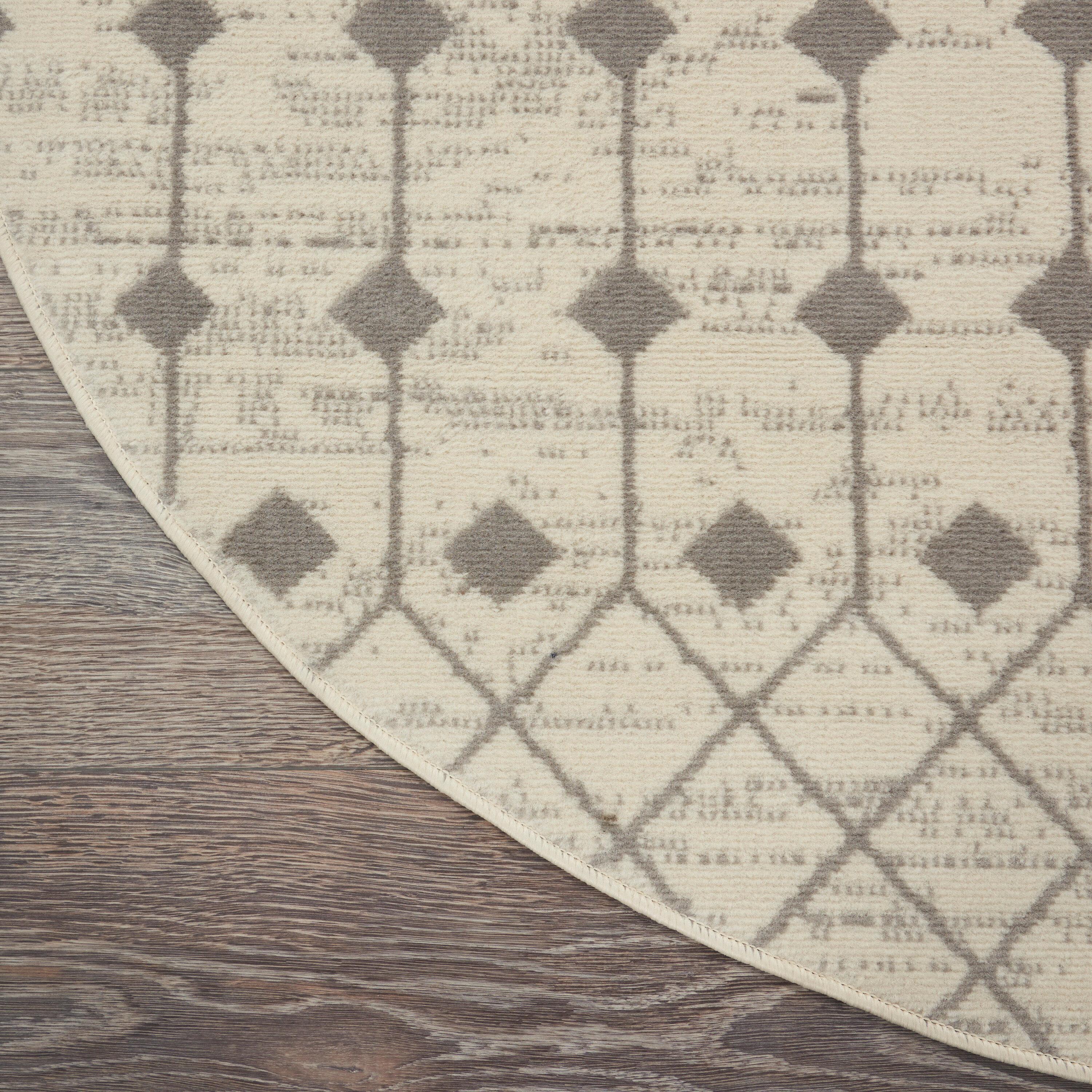 Nourison Grafix GRF37 Indoor Area Rug Ivory/Grey 5'3" x ROUND