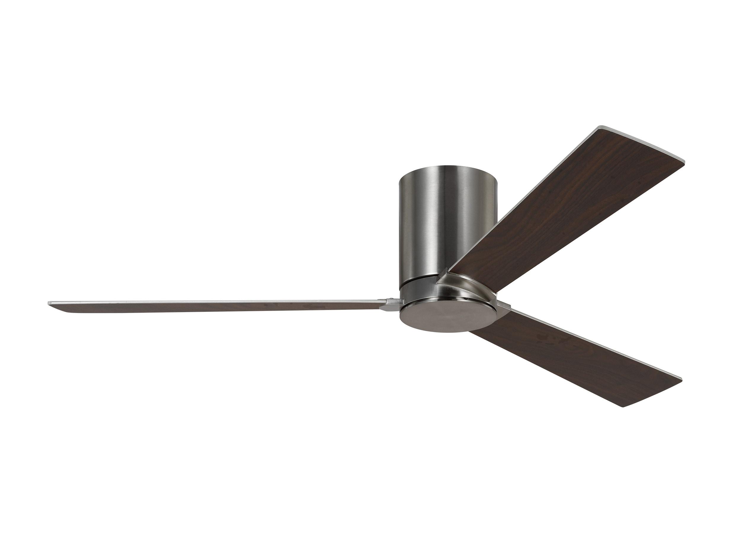 Brushed Steel 52" Ceiling Fan with Reversible Walnut Blades