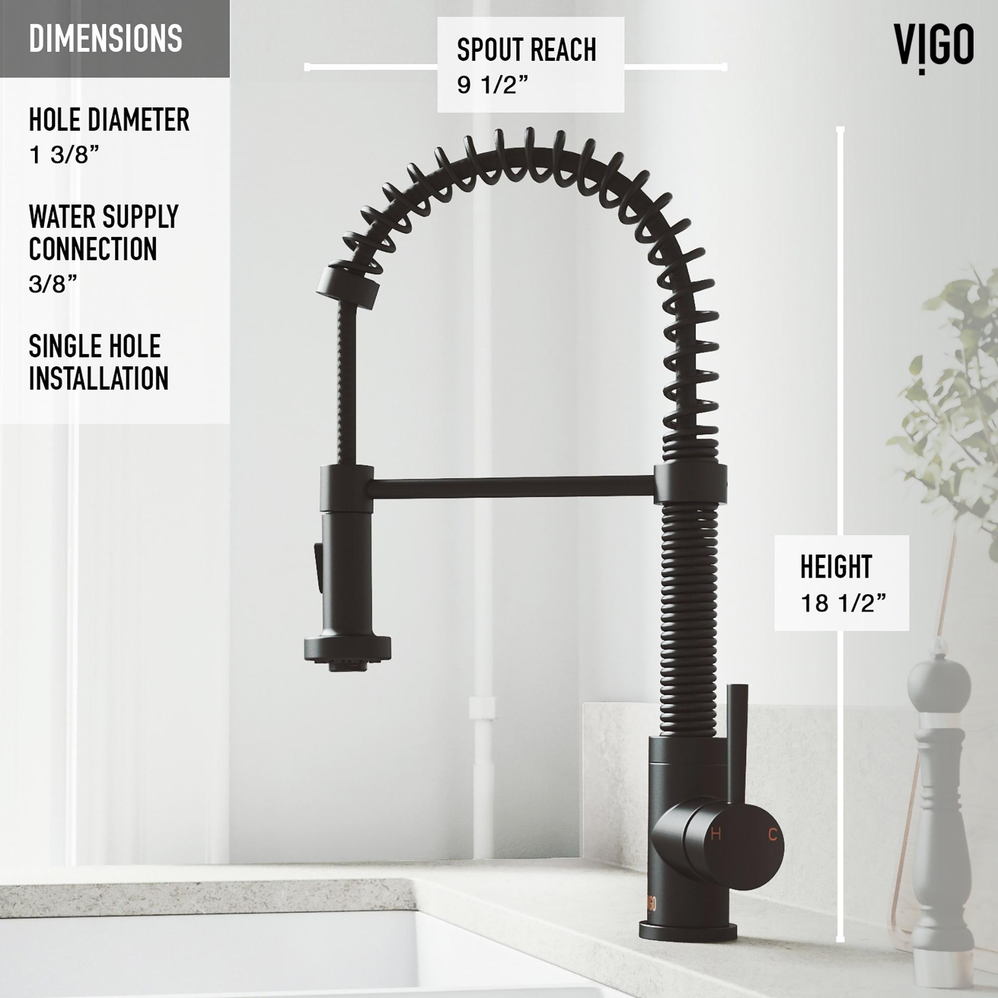 Edison 19" H 1-handle Pull-Down 2-Function Sprayer Kitchen Faucet